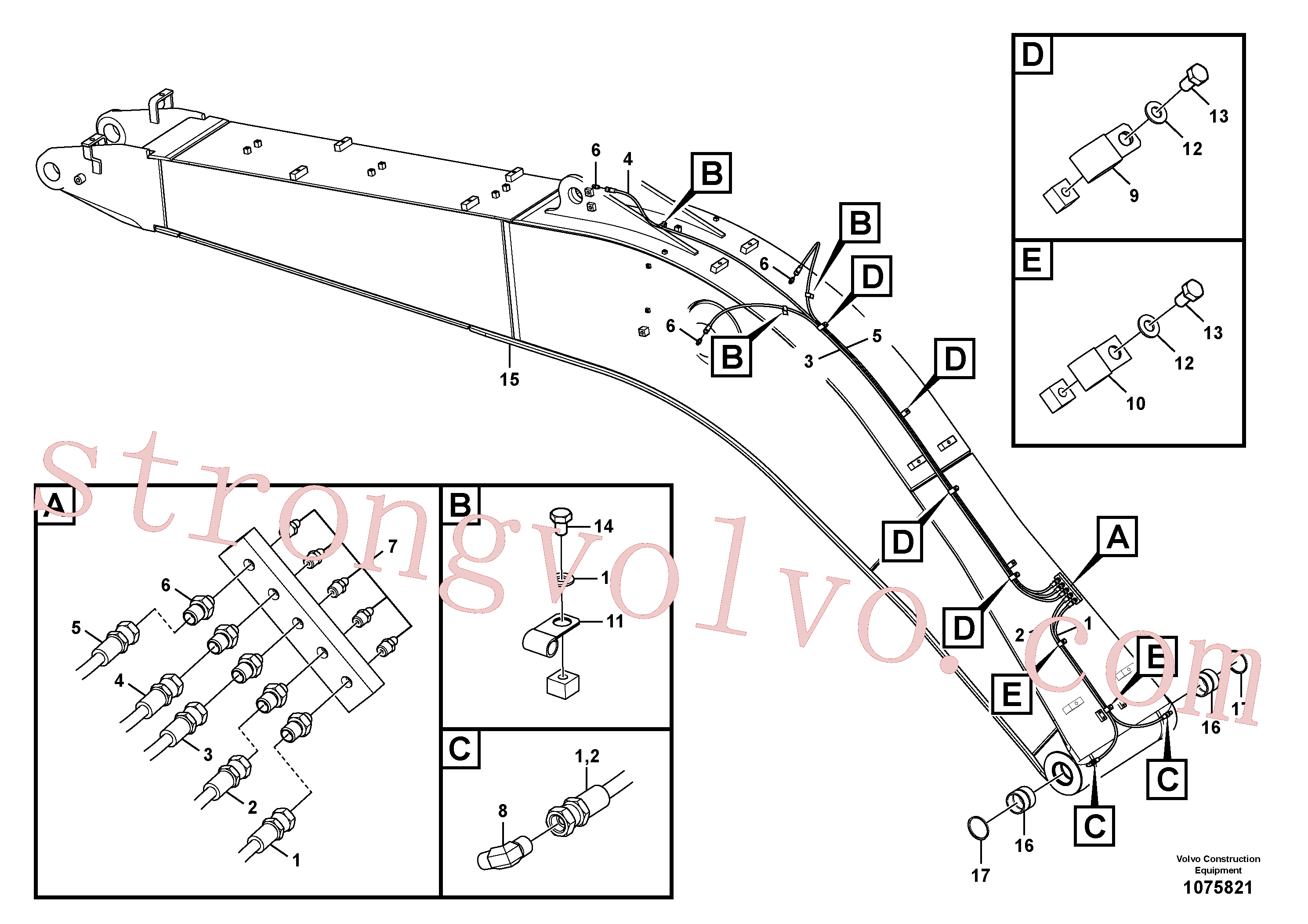 Atacado VOE14880674 Mangueira completa Volvo escavadeira