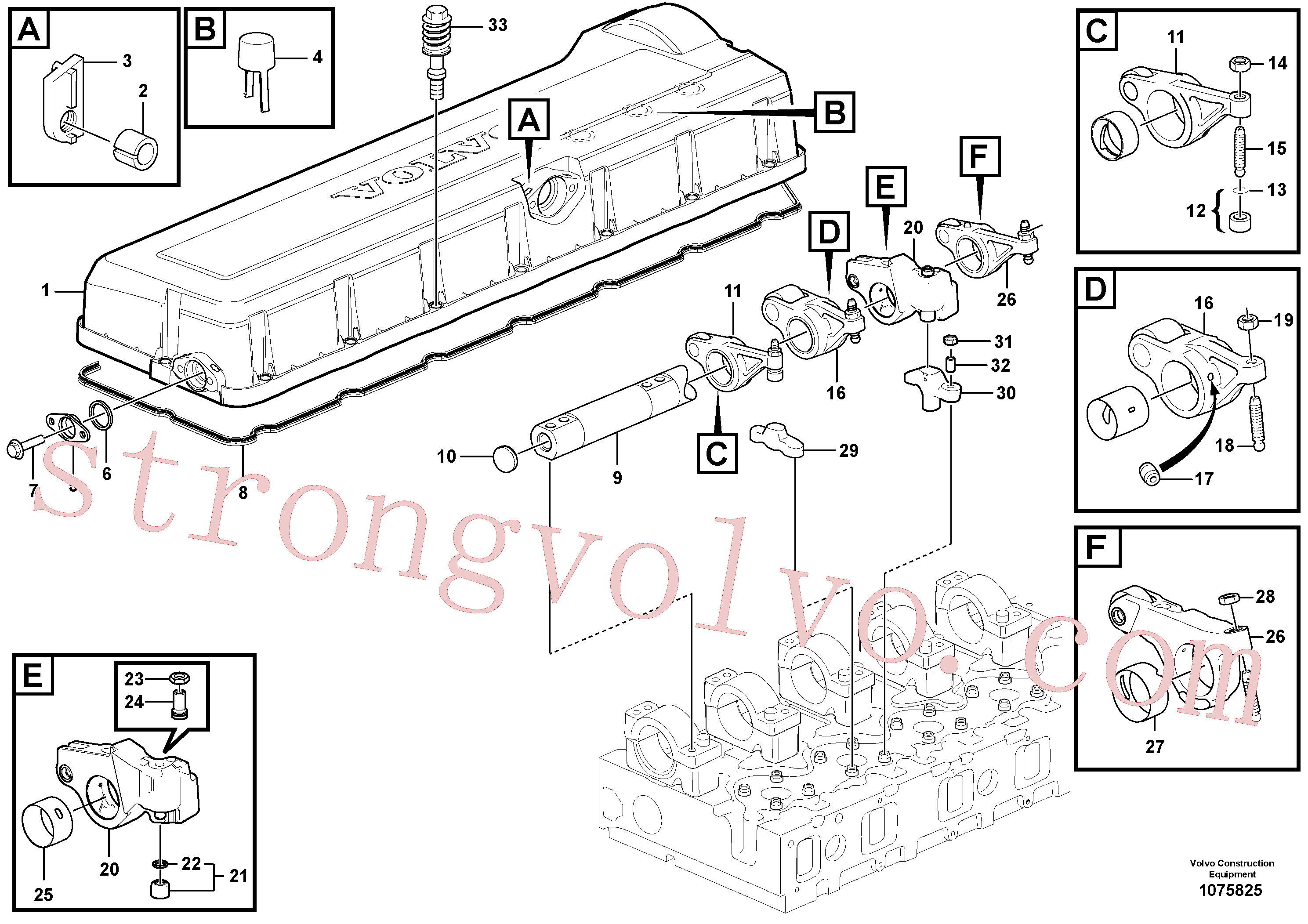 VOE944364 Volvo Mecanismo de válvula(1075825 Montagem)