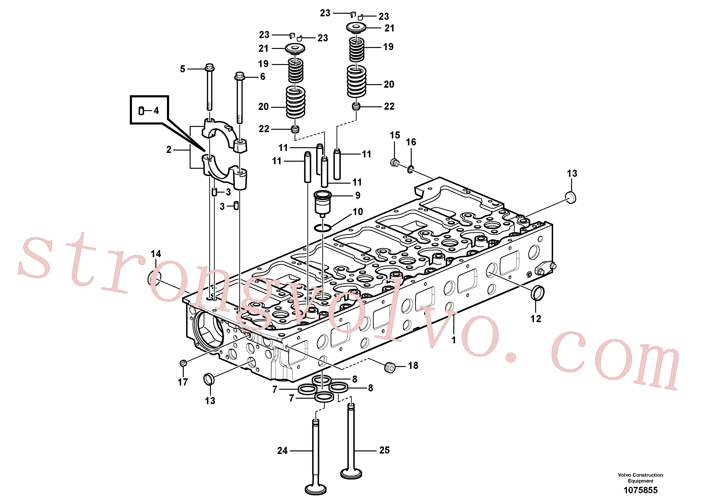 VOE968060 Volvo Cabeça de cilindro(1075855 Montagem)
