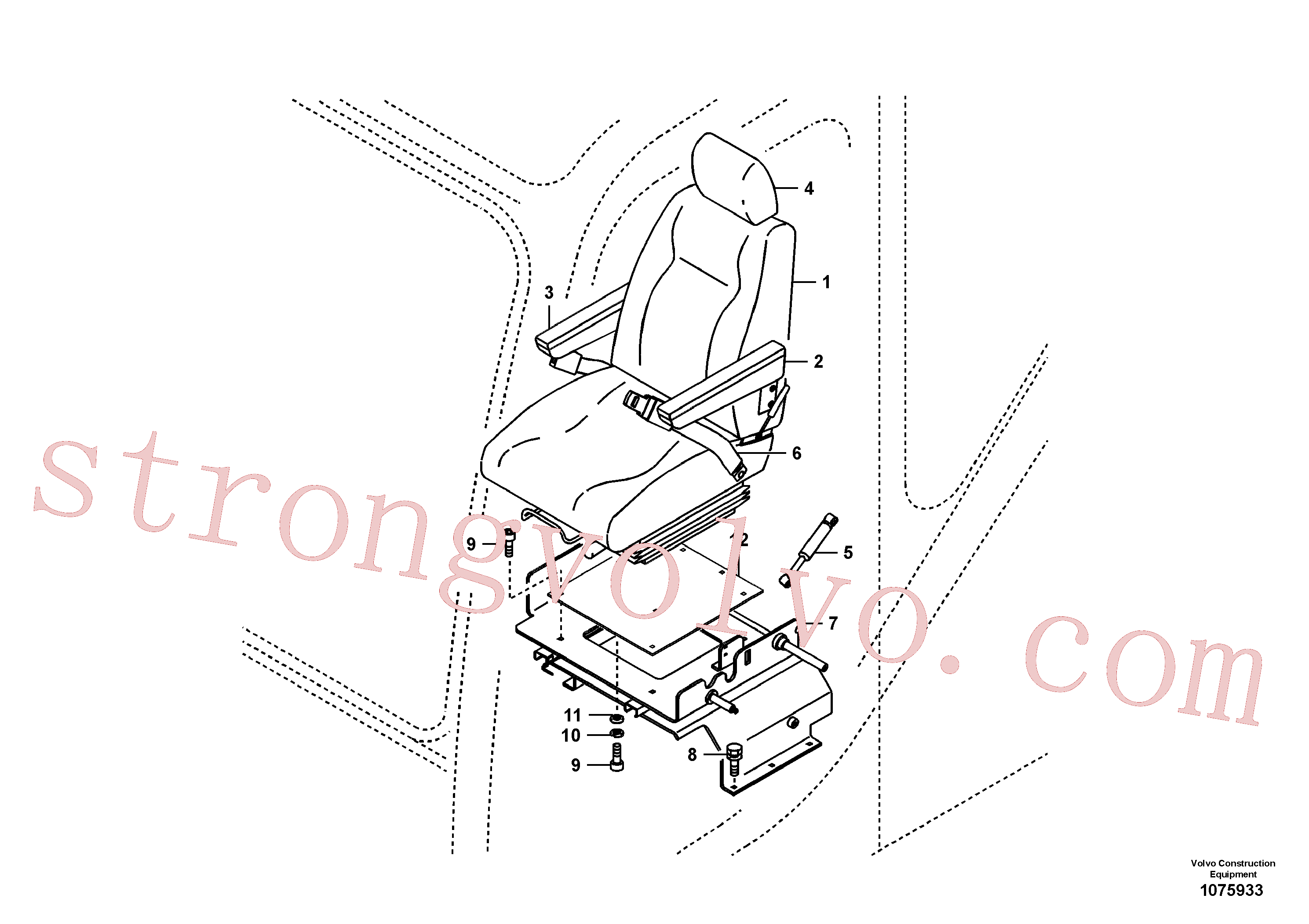 SA9016-10805 Volvo Banco do operador com acessórios(1075933 Montagem)