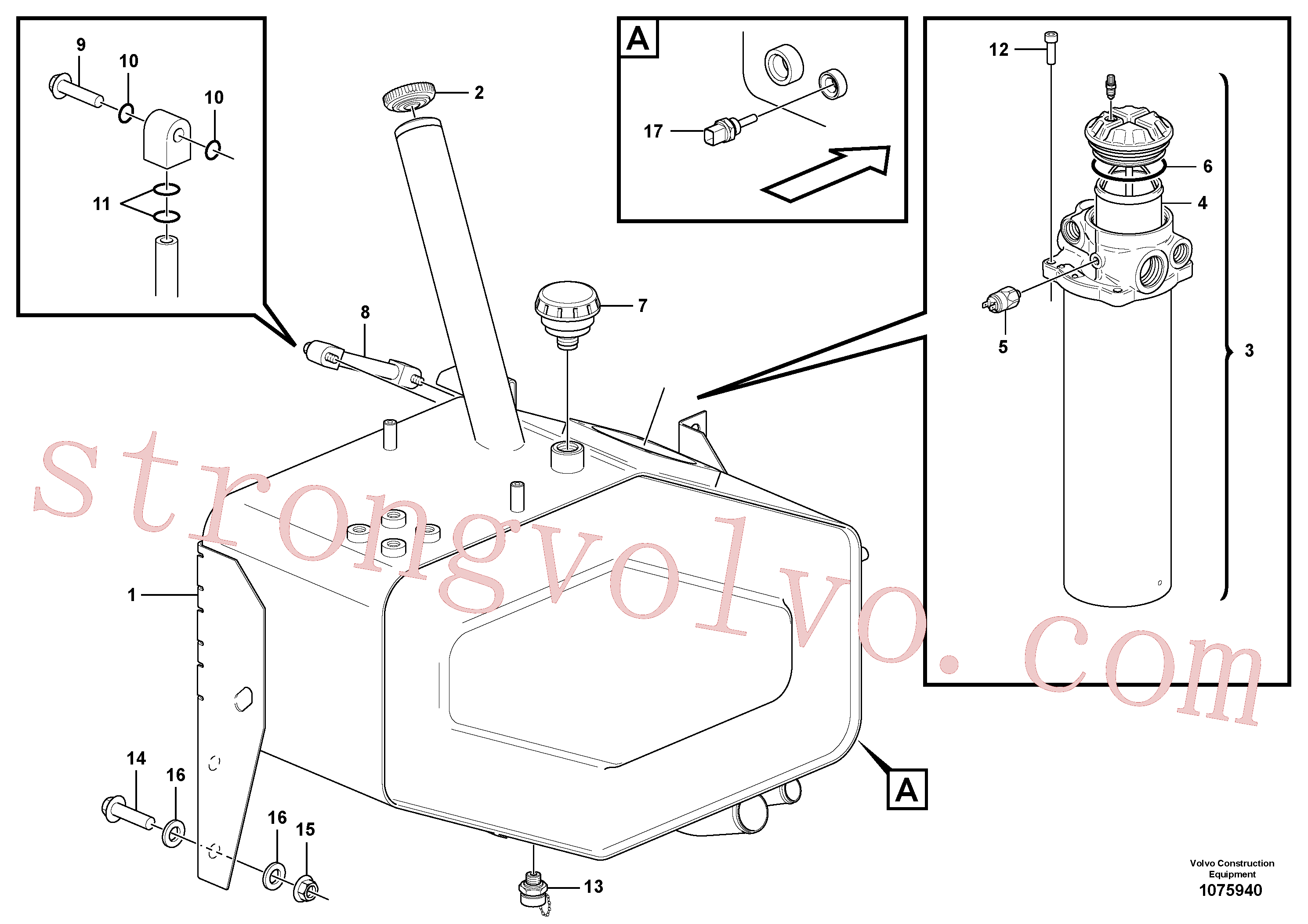 VOE14532362 Volvo Tanque de óleo hidráulico com acessórios(1075940 Montagem)