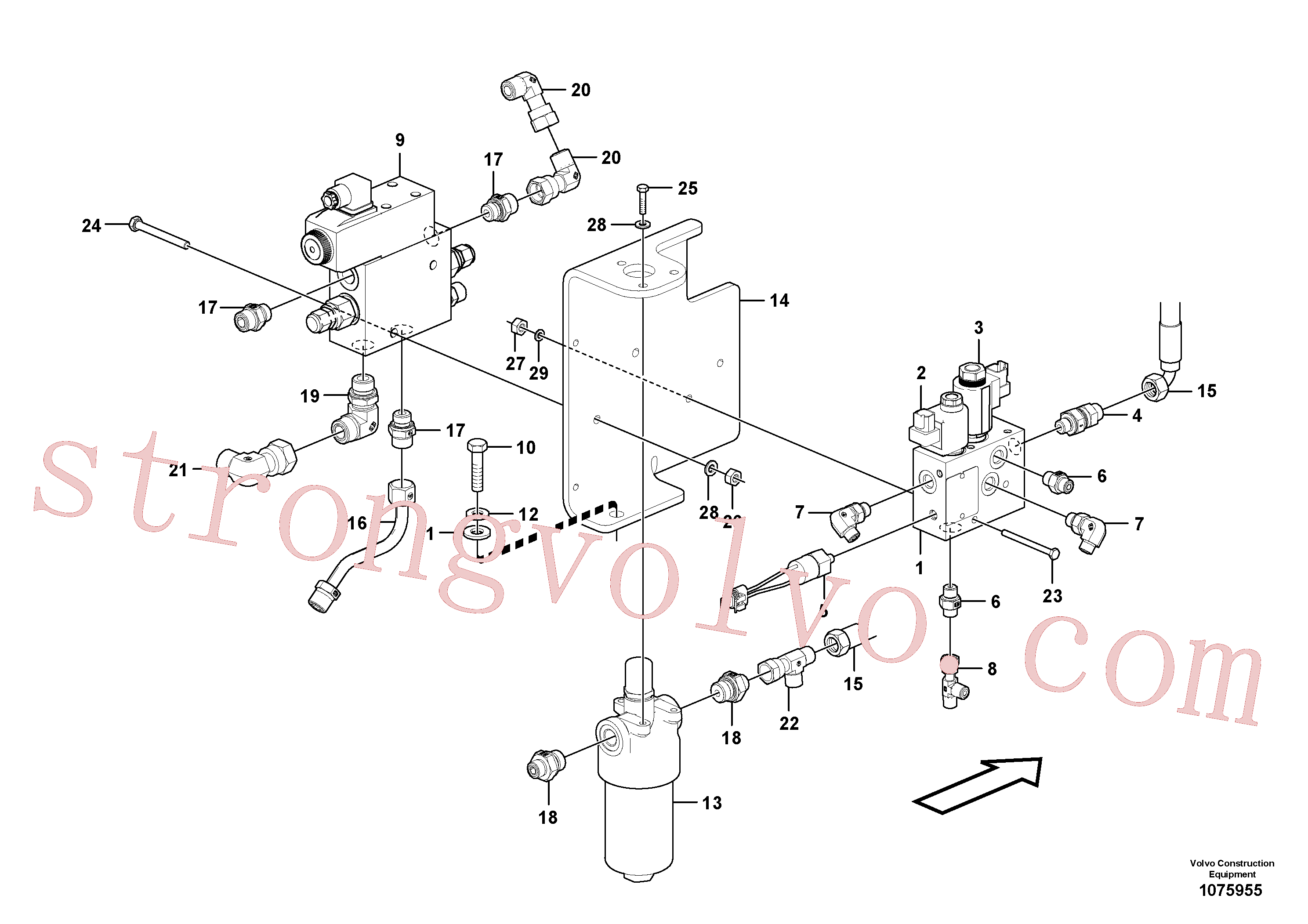 China Made RM59419614 Adaptador Volvo Acessórios para escavadeira