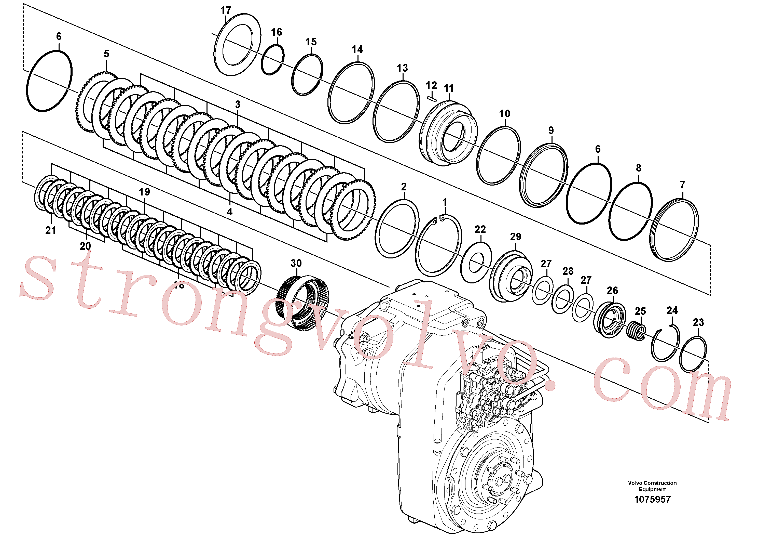 SA8220-11840 Volvo Caixa de transferência, acoplamento hidráulico(1075957 Montagem)