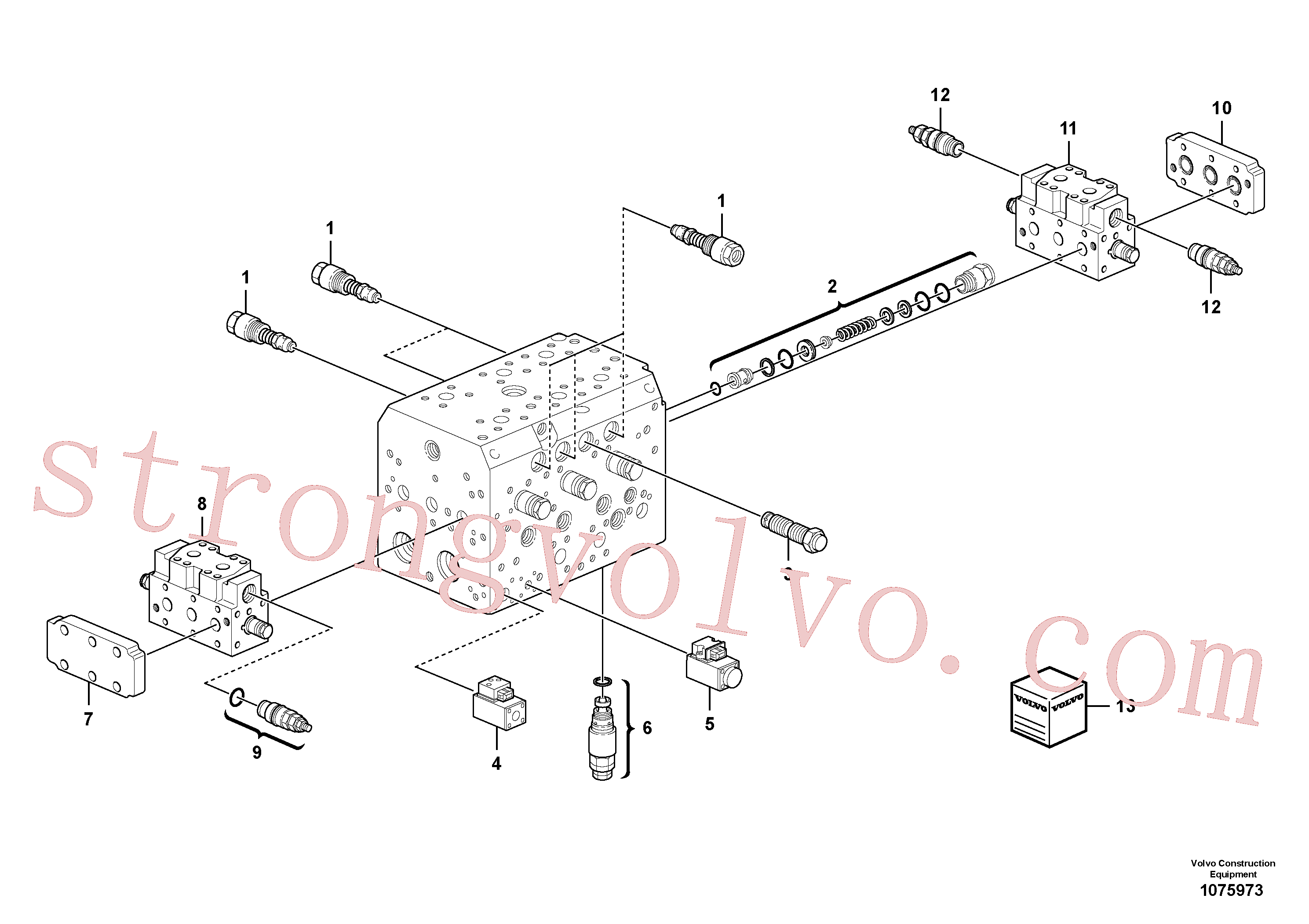 VOE17261930 Volvo Conjunto da válvula principal, bloco de montagem(1075973 Montagem)