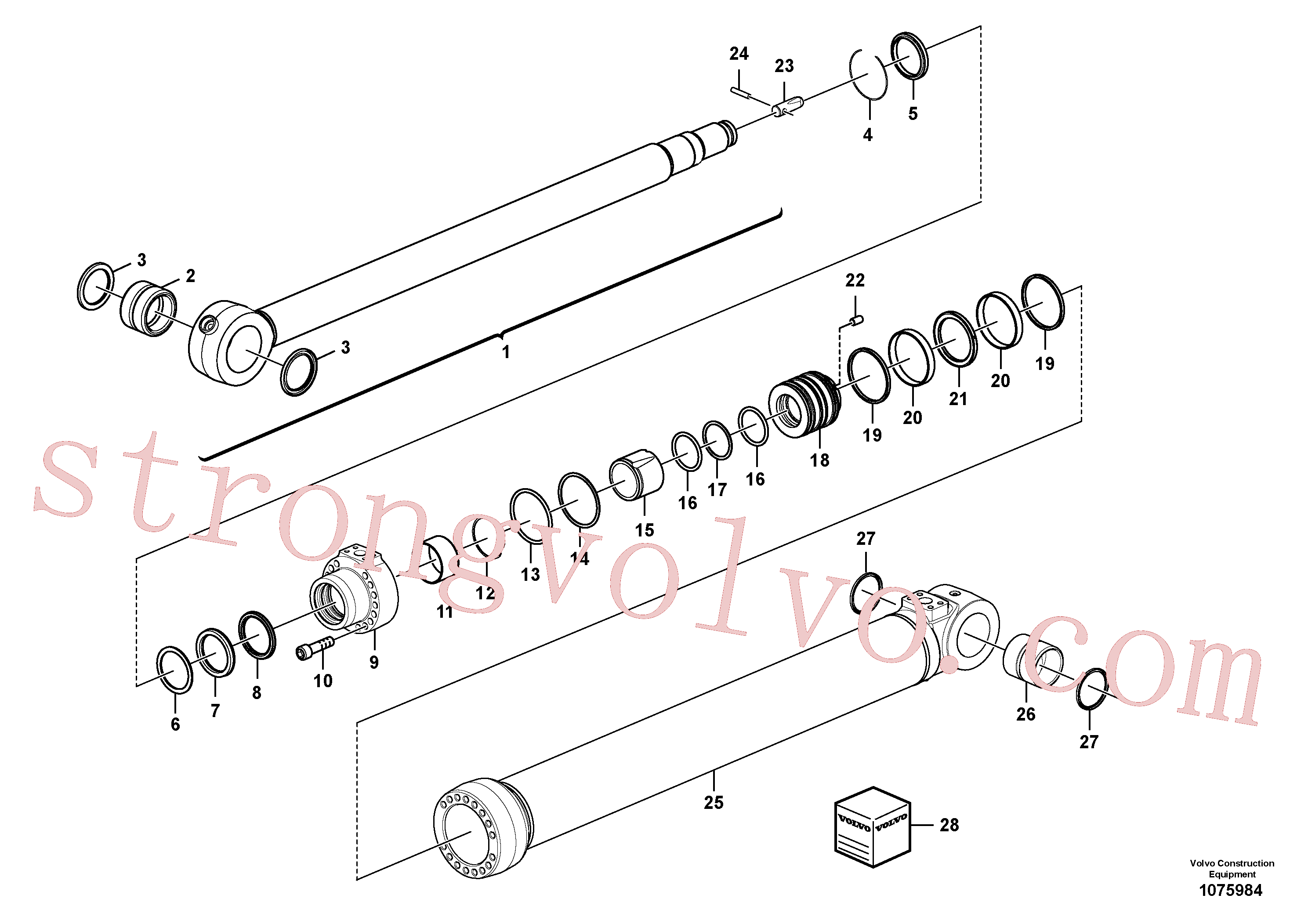 SA1146-08150 Volvo Cilindro do braço de afundamento(1075984 Montagem)