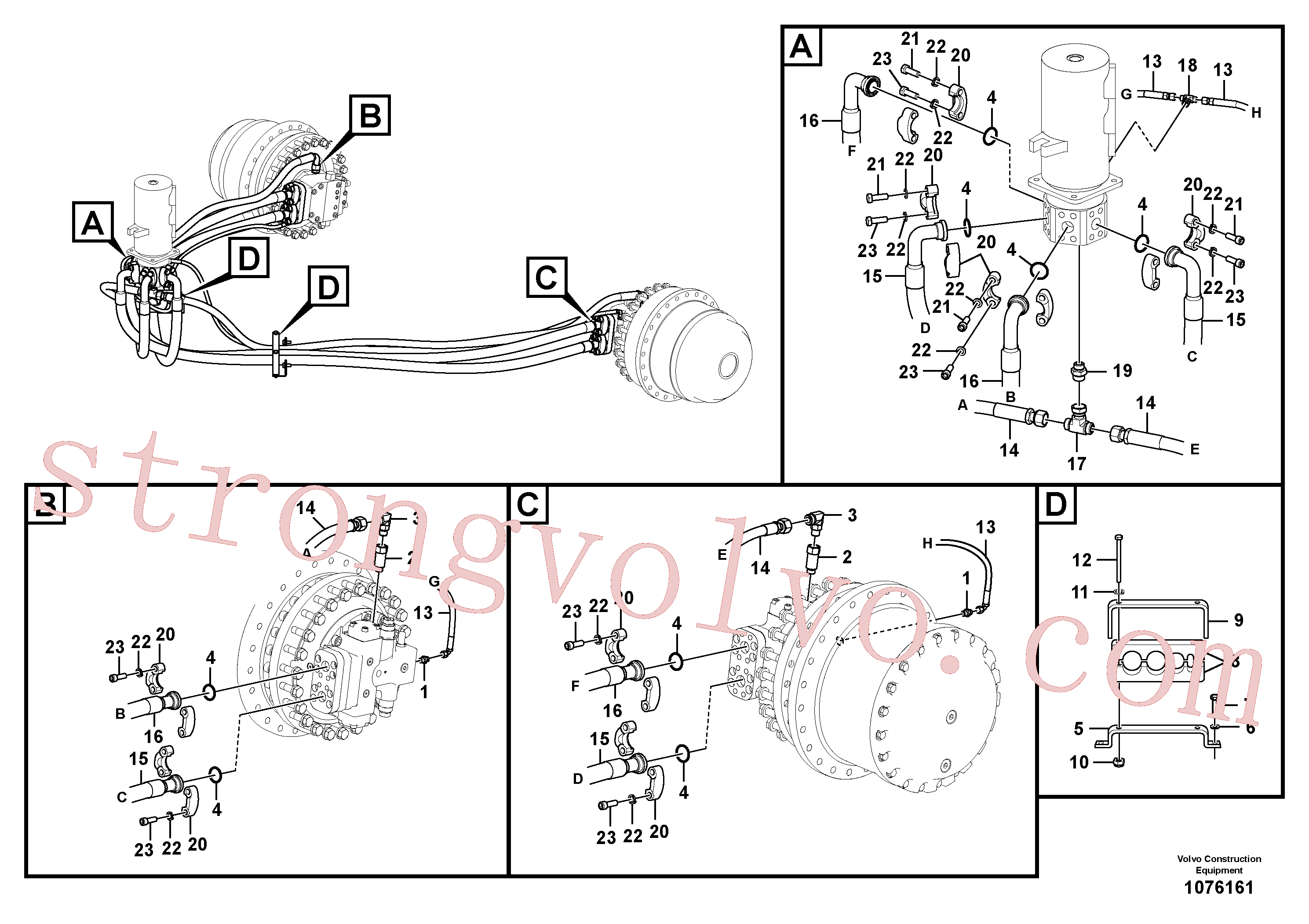 VOE14535902 Volvo Linha da rótula, rótula ao motor de curso(1076161 Montagem)