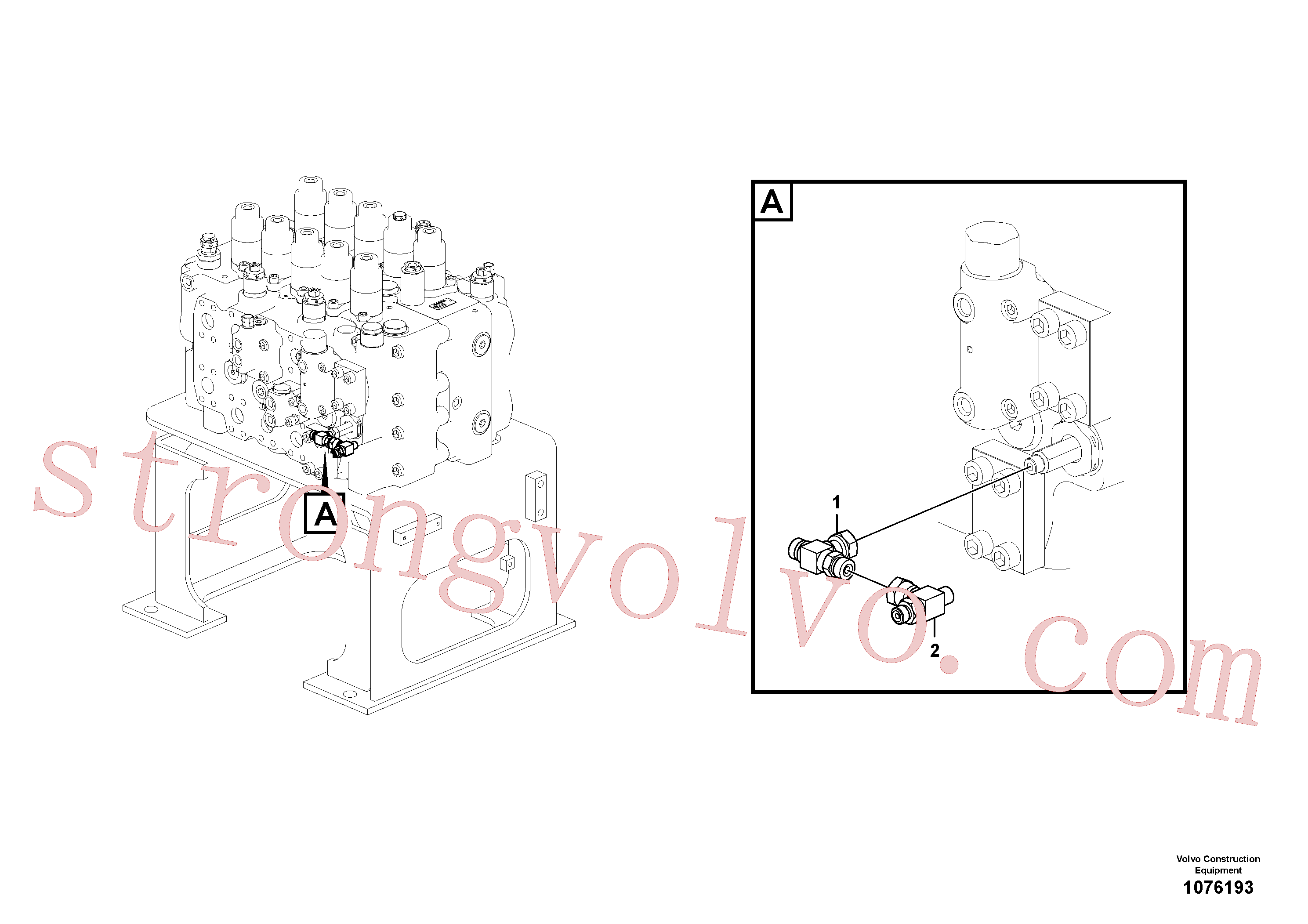 VOE14535707 Volvo Sistema servomotor, tubagem da válvula de comando(1076193 Montagem)