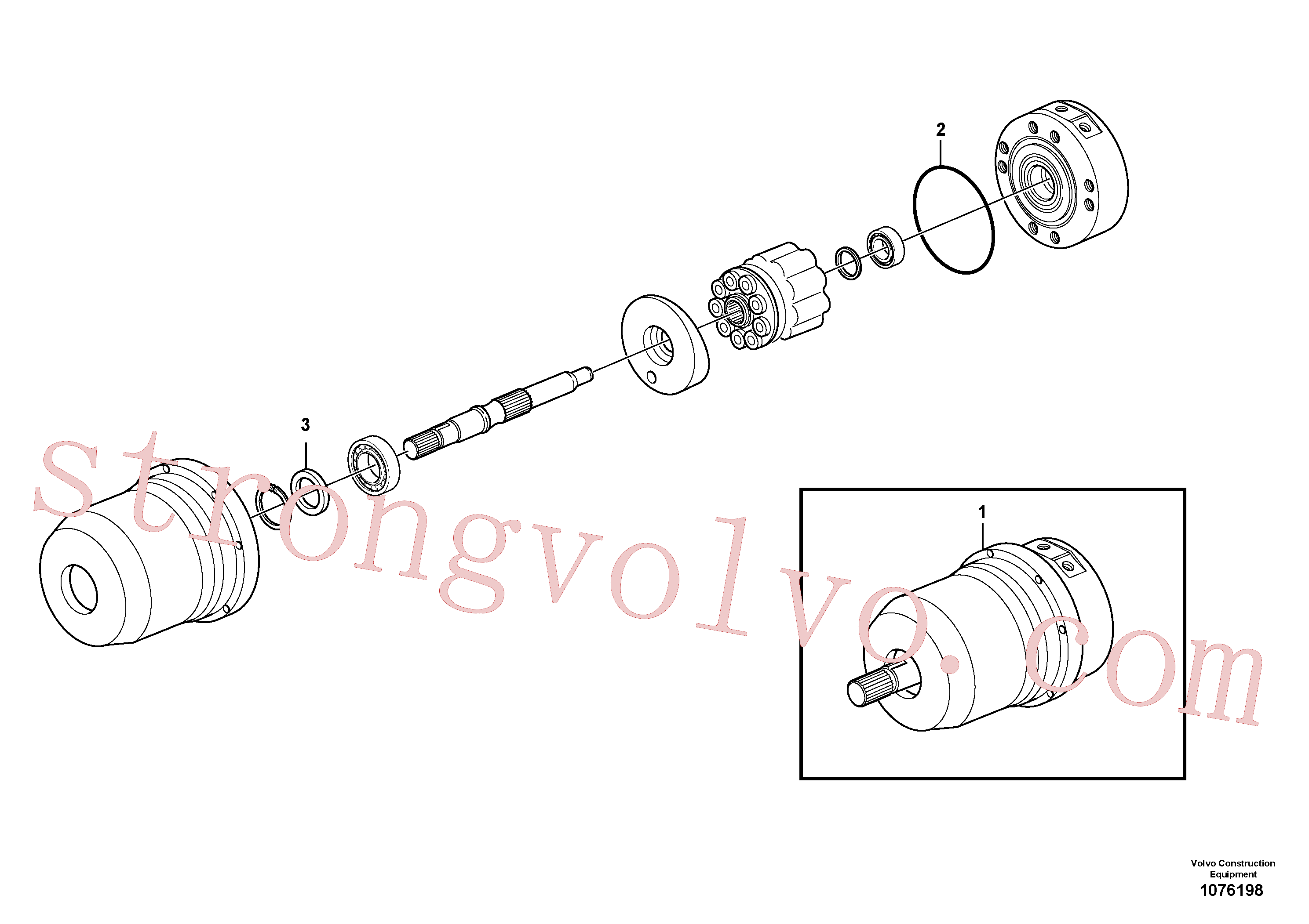 VOE17201099 Volvo Motor hidráulico(1076198 Montagem)