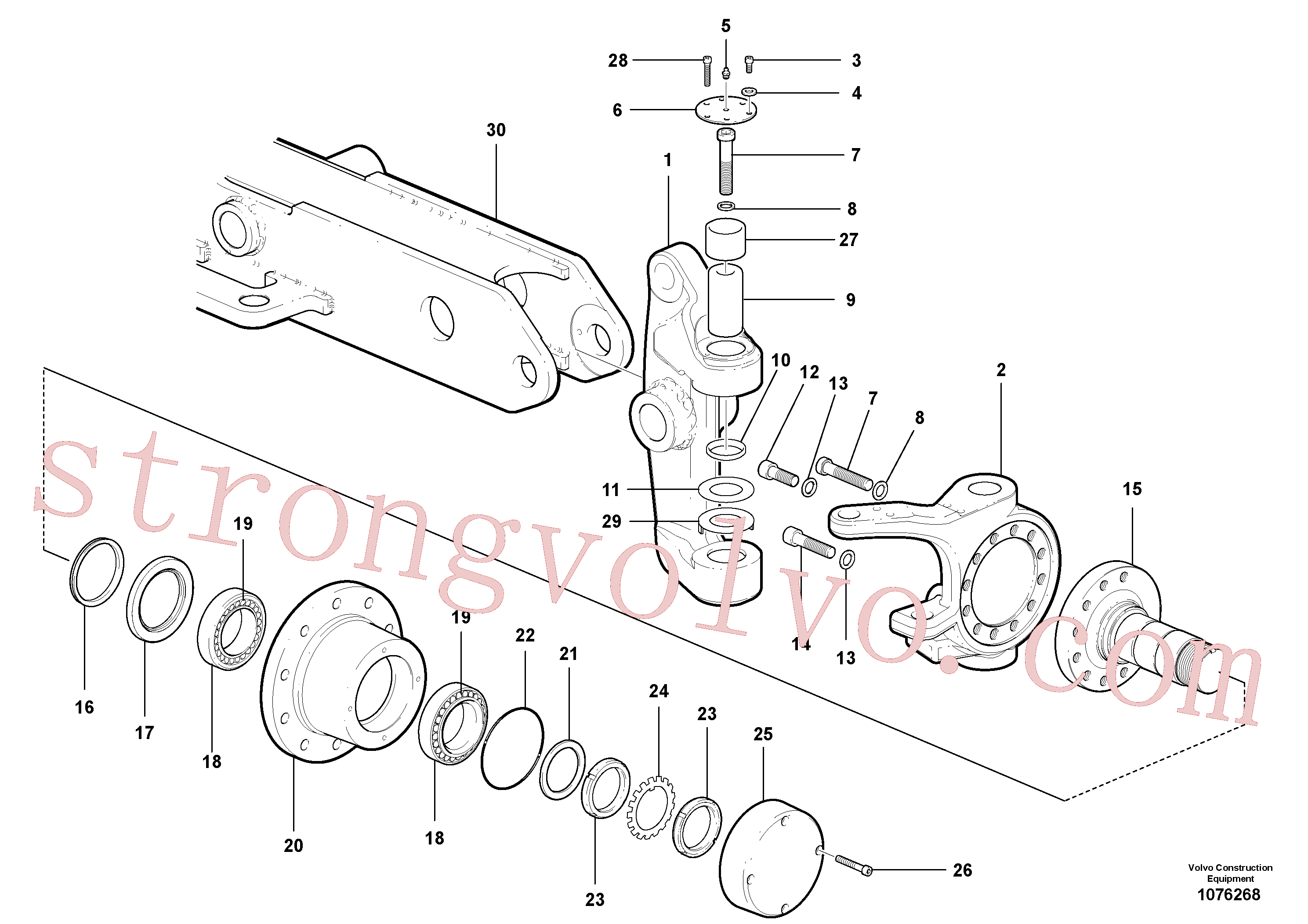 VOE967638 Volvo Cubo e manga de eixo(1076268 Montagem)