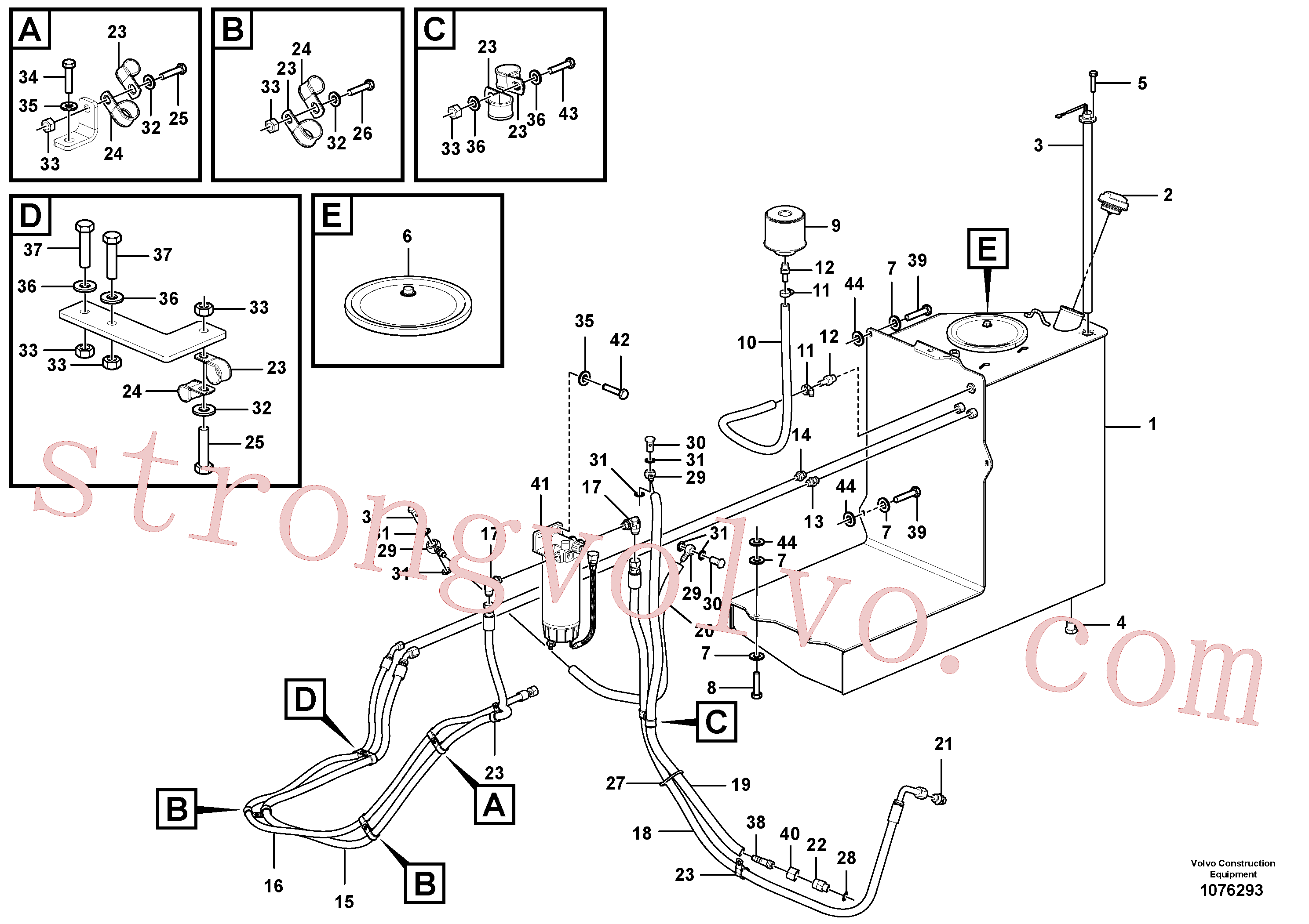RM96733894 Volvo Depósito de combustível com acessórios(1076293 Montagem)