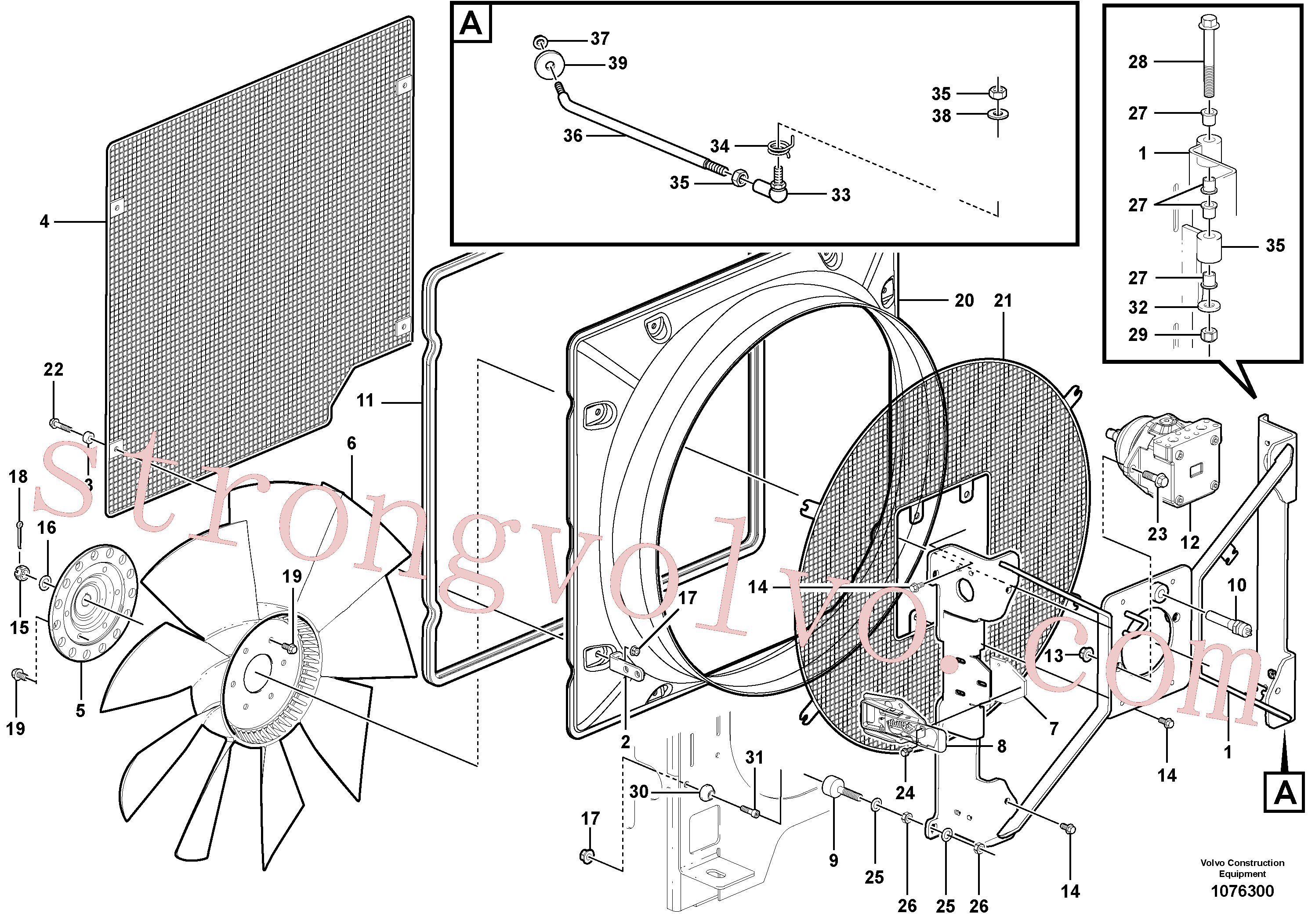 VOE983306 Volvo Caixa de ventilador(1076300 Montagem)