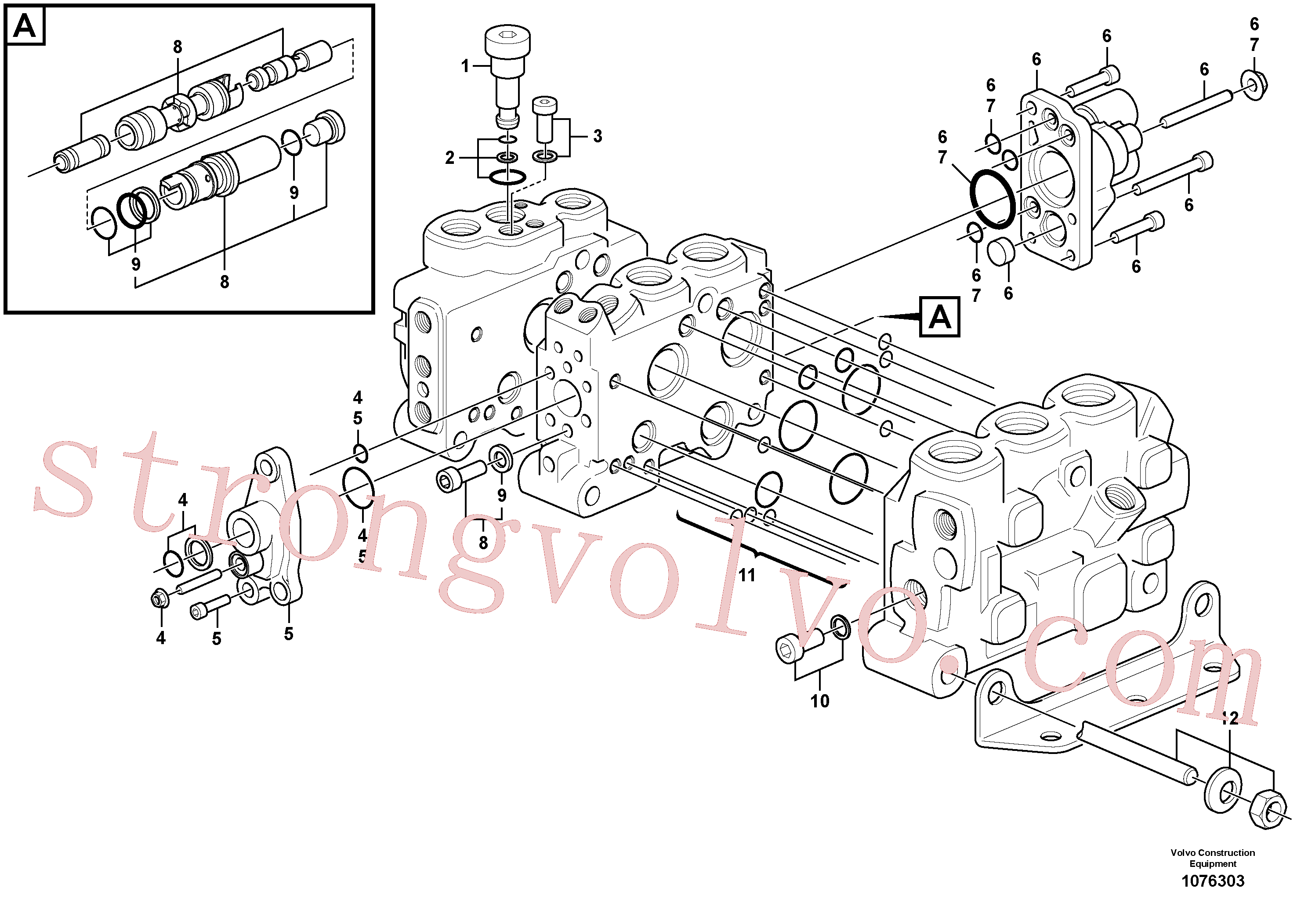 PJ7416644 Volvo Válvula de comando(1076303 Montagem)