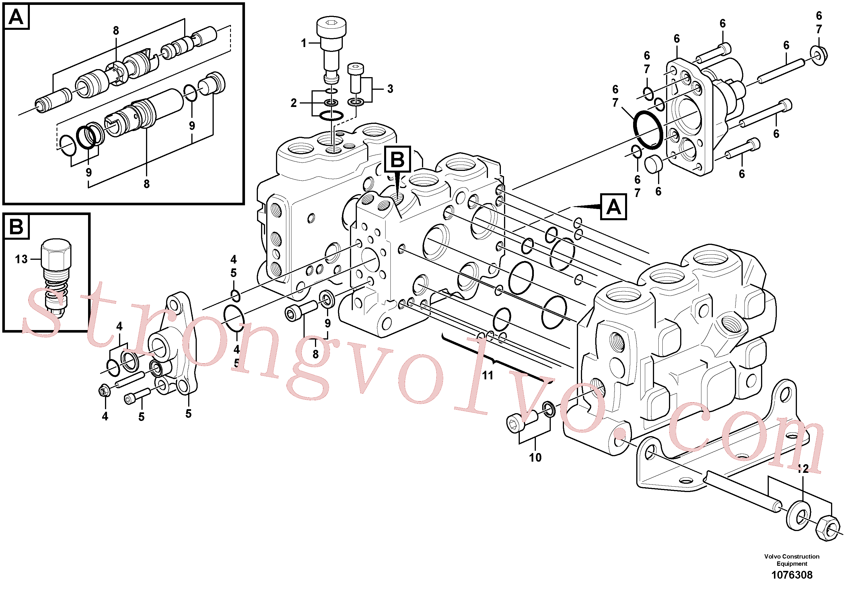 VOE15183461 Volvo Válvula de comando(1076308 Montagem)