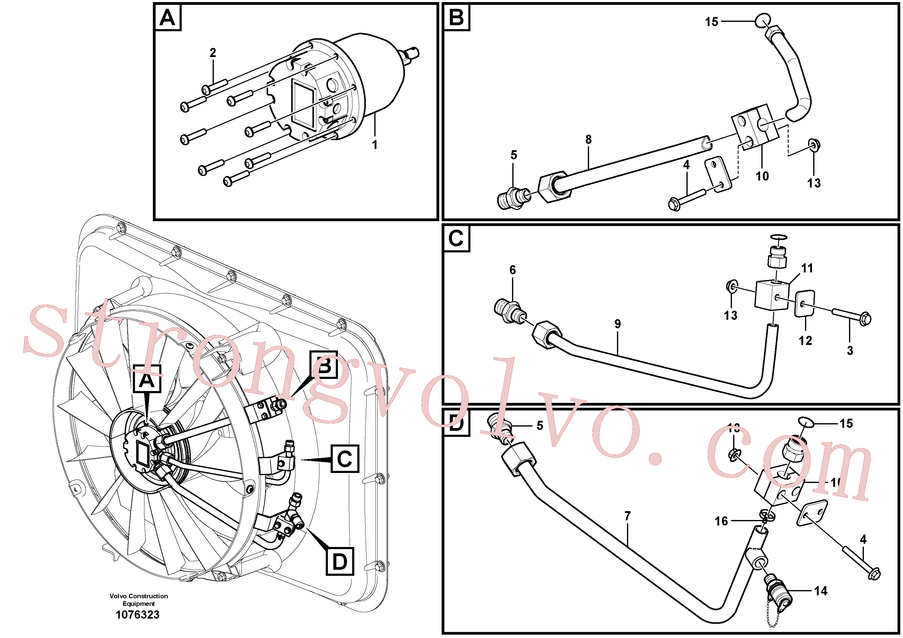 VOE11116120 Volvo Accionamento de ventilador(1076323 Montagem)