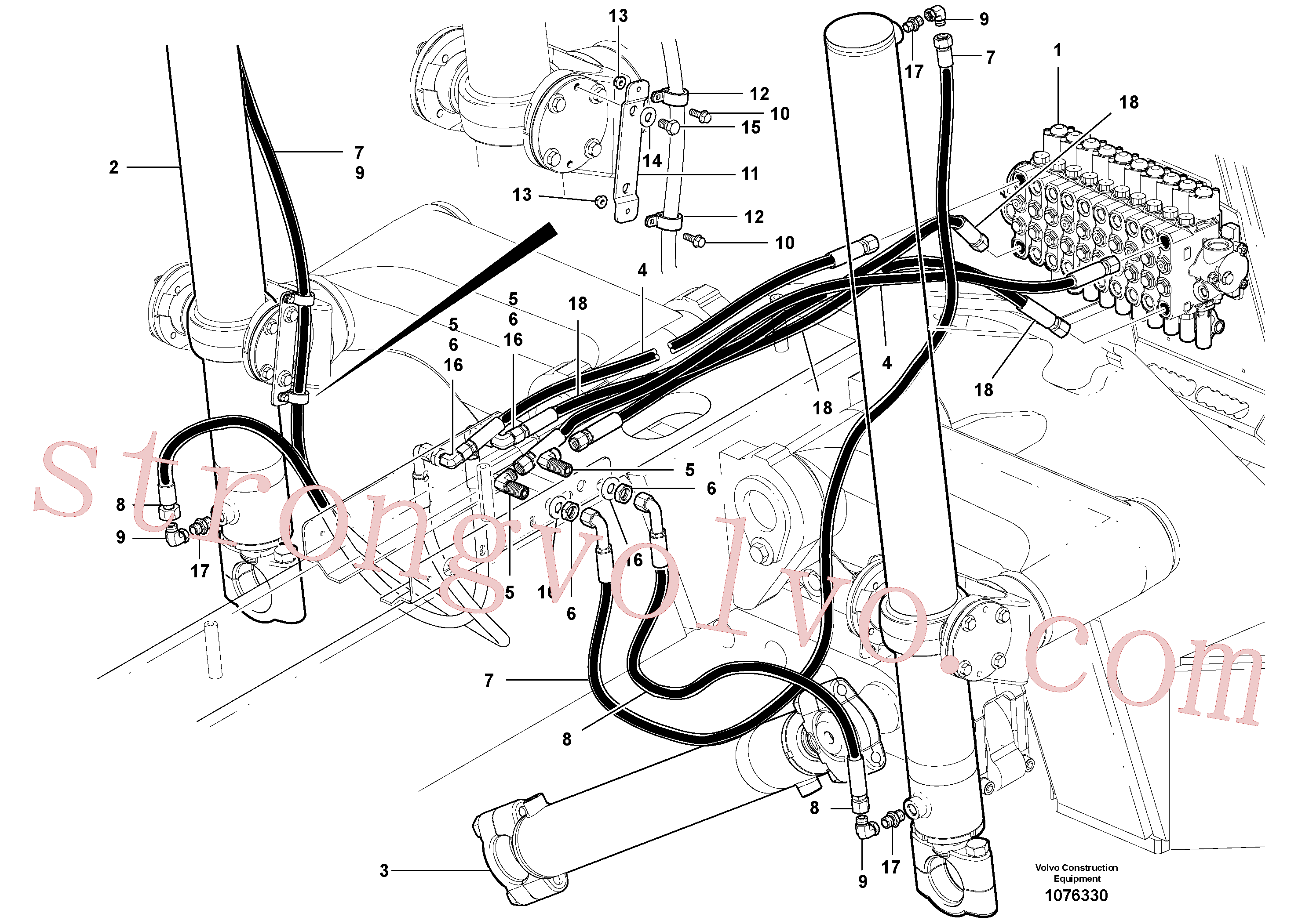 PJ4460039 Volvo Circuito de elevação da lâmina(1076330 Montagem)