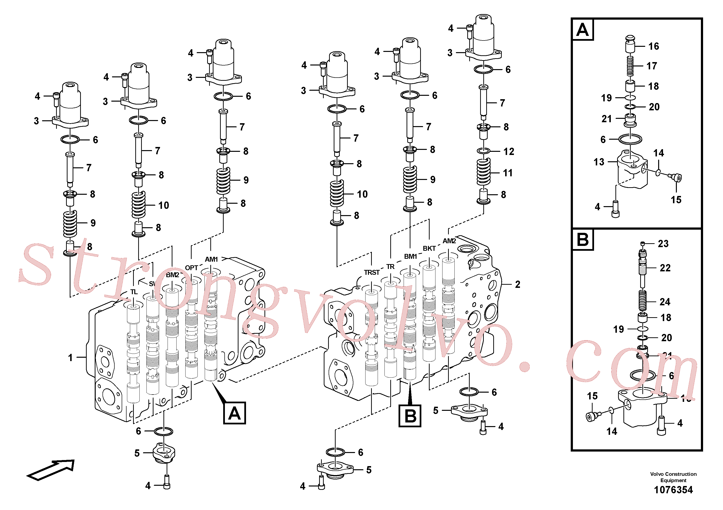 VOE14597127 Volvo Válvula mestra de comando(1076354 Montagem)