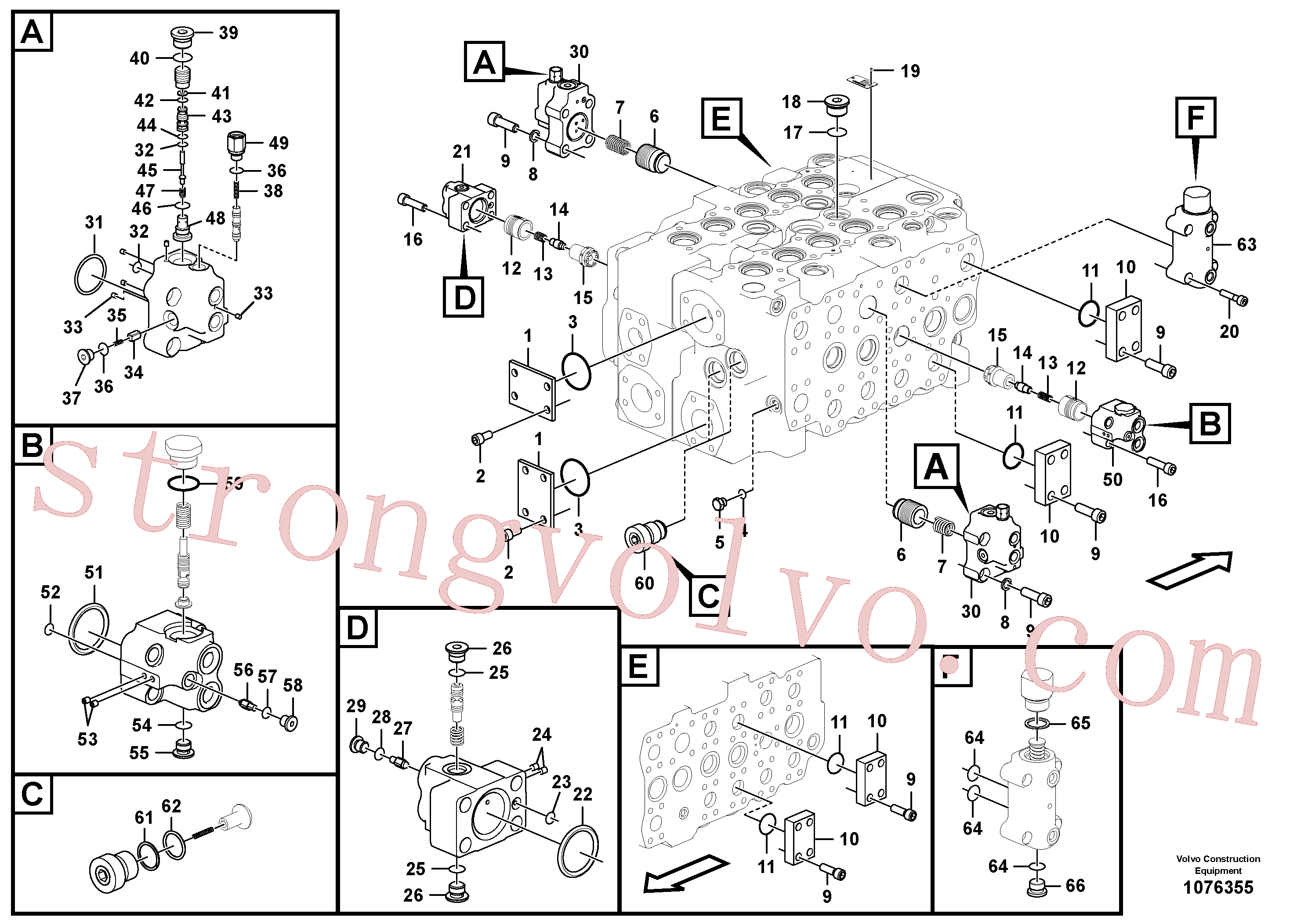 VOE994122 Volvo Válvula mestra de comando(1076355 Montagem)
