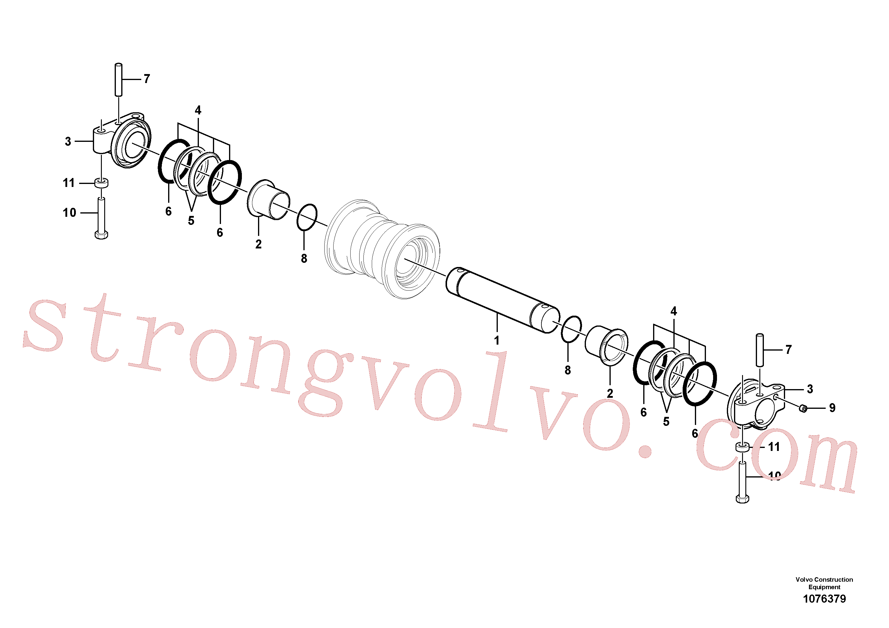 VOE995022 Volvo Rolete de fundo, Roleto superior(1076379 Montagem)
