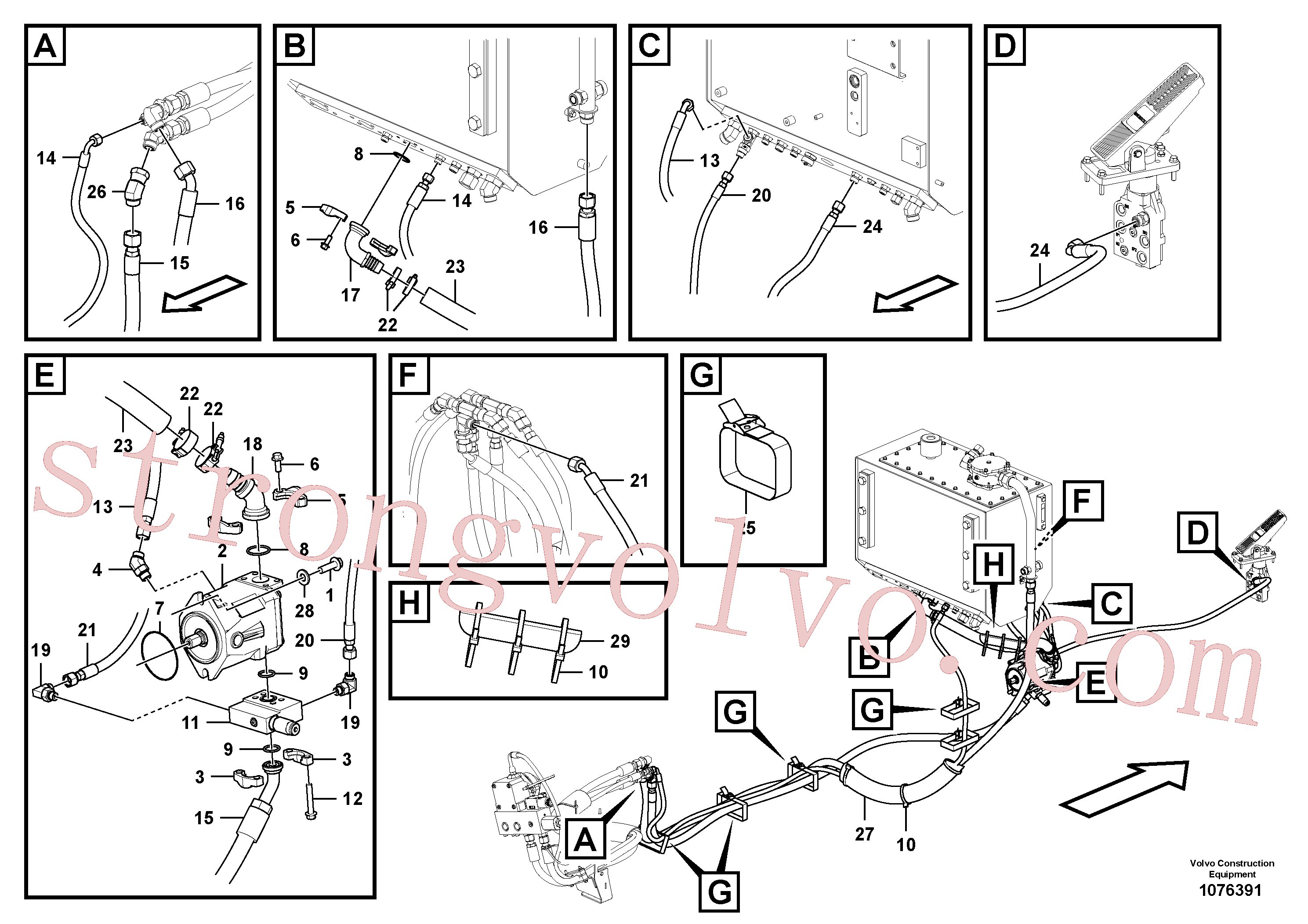 VOE936616 Volvo Circuito do ventilador - dianteiro(1076391 Montagem)