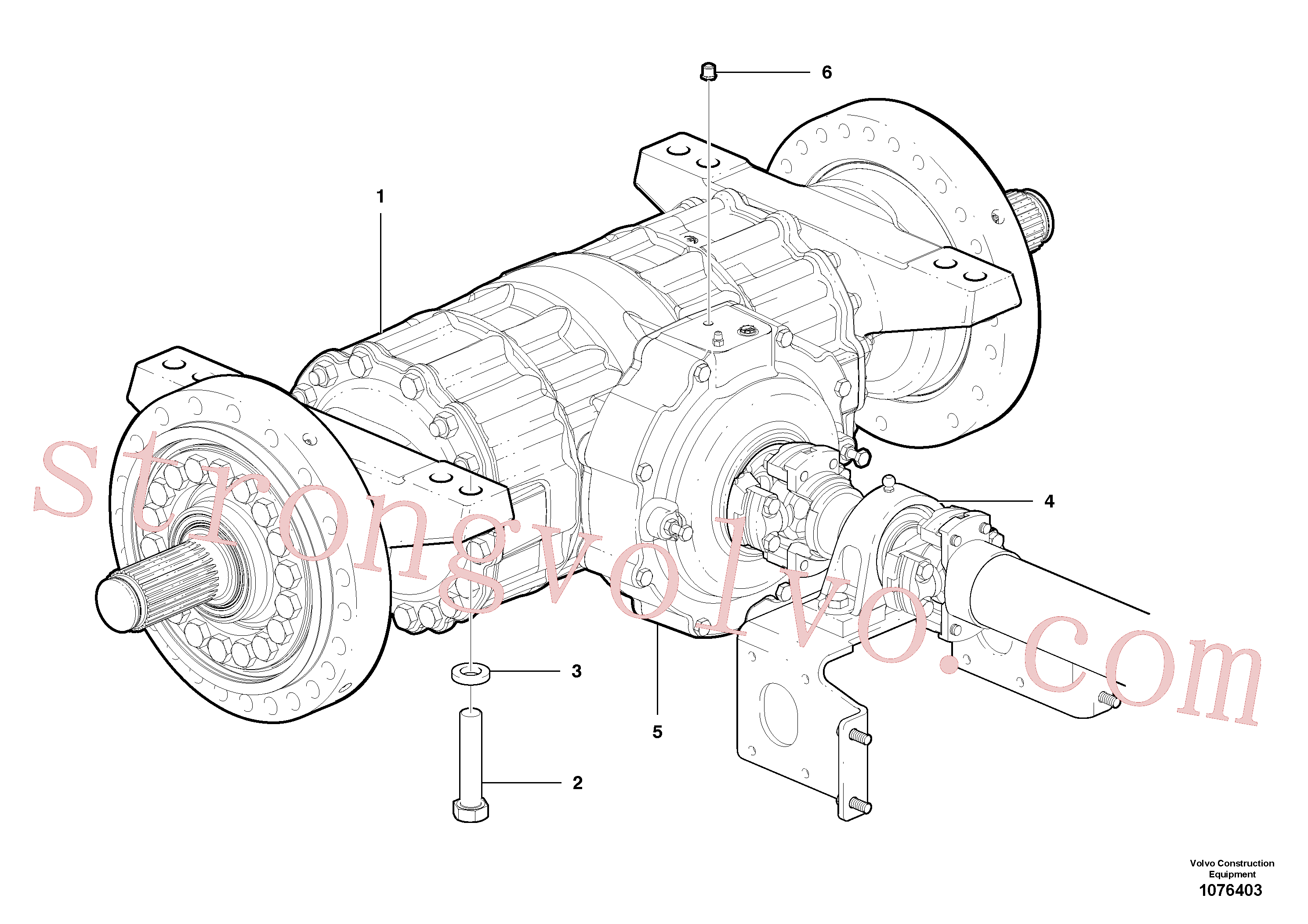 VOE961178 Volvo Instalação do eixo traseiro(1076403 Montagem)
