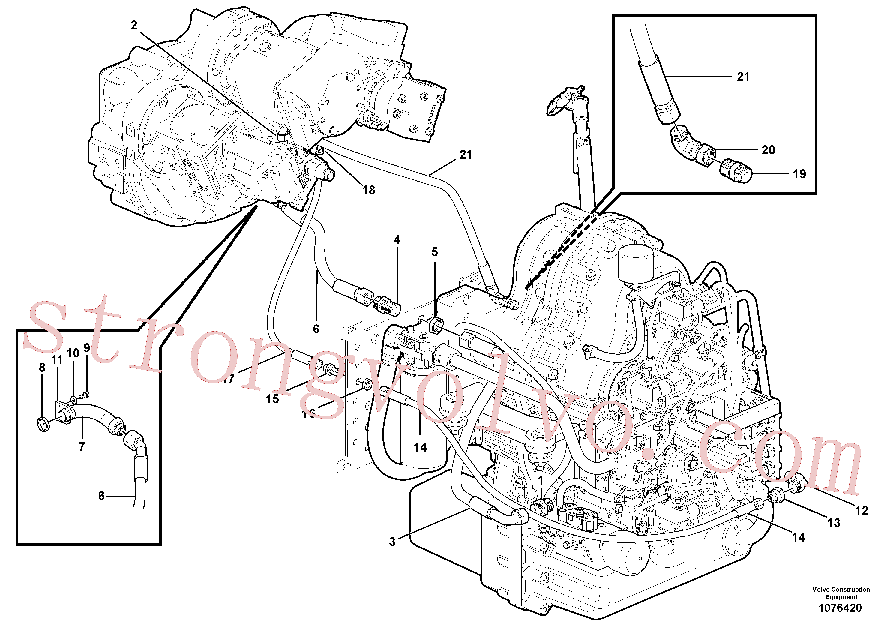 VOE14370255 Volvo Comando da bomba - lubrificação/drenagem(1076420 Montagem)