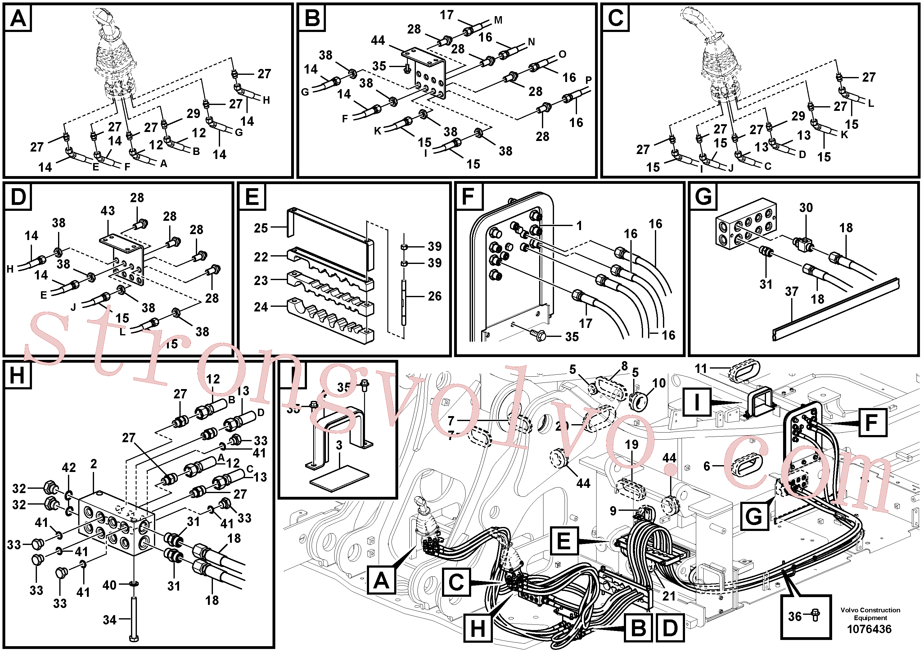 VOE14553304 Volvo Sistema servomotor, válvula de comando para válvula de comando à distância(1076436 Montagem)
