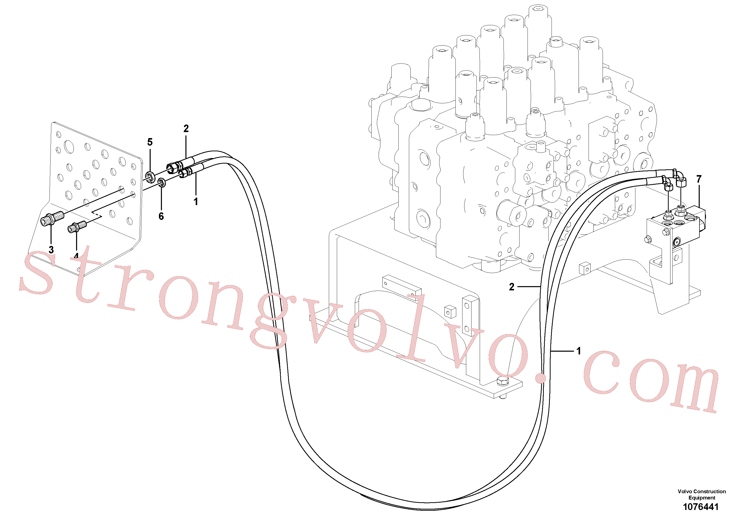 VOE938666 Volvo Hidráulica de serviço, encaixe rápido na estrutura superior(1076441 Montagem)