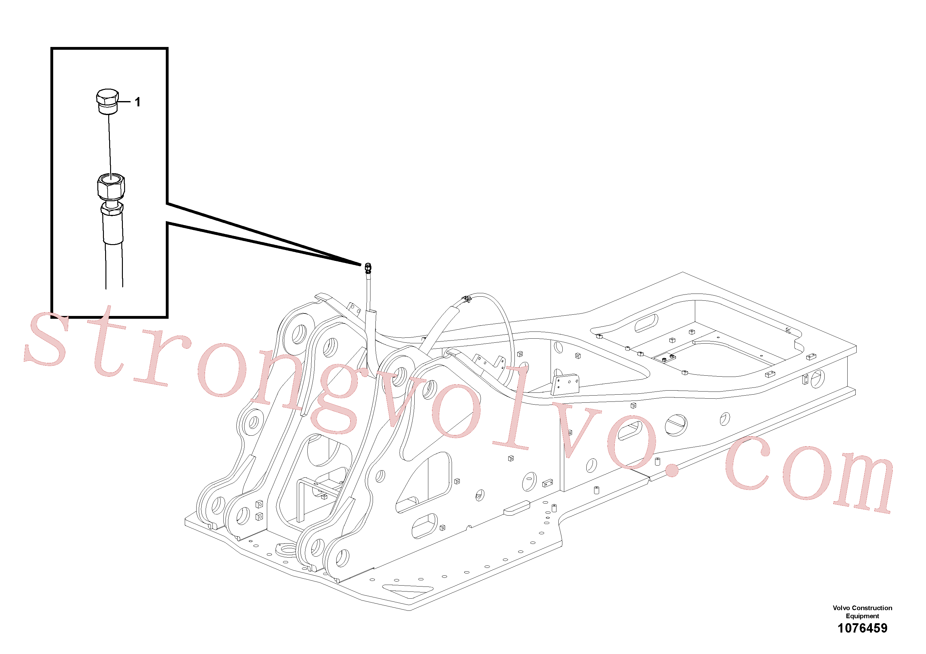 VOE935486 Volvo Hidráulica de serviço, fuga de óleo na estrutura superior(1076459 Montagem)