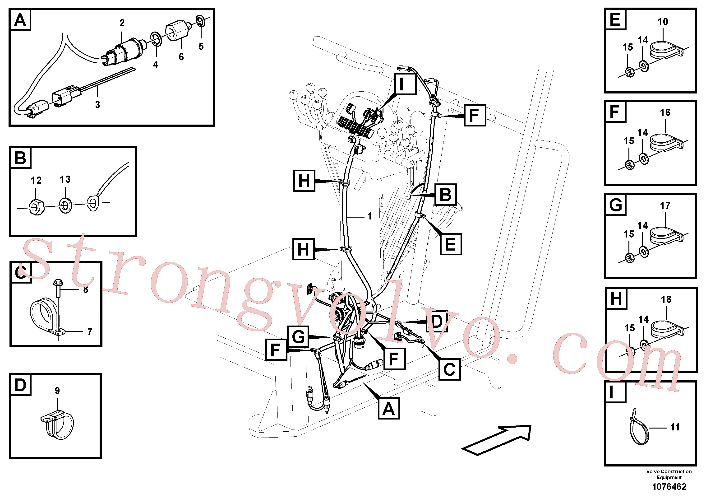 VOE13947542 Volvo Cablagem, painel de instrumentos(1076462 Montagem)