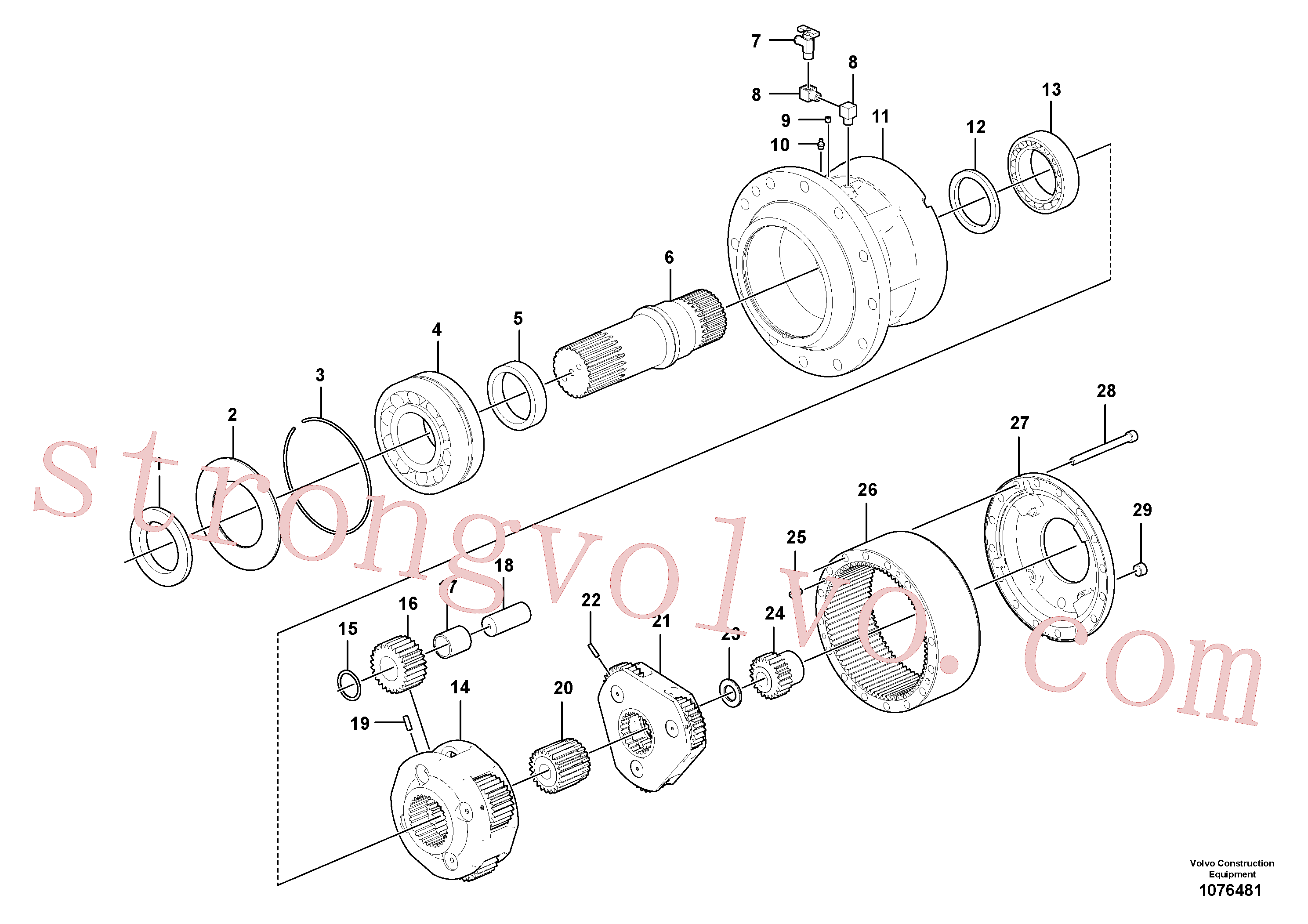 VOE14596619 Volvo Caixa de velocidades rotativa(1076481 Montagem)