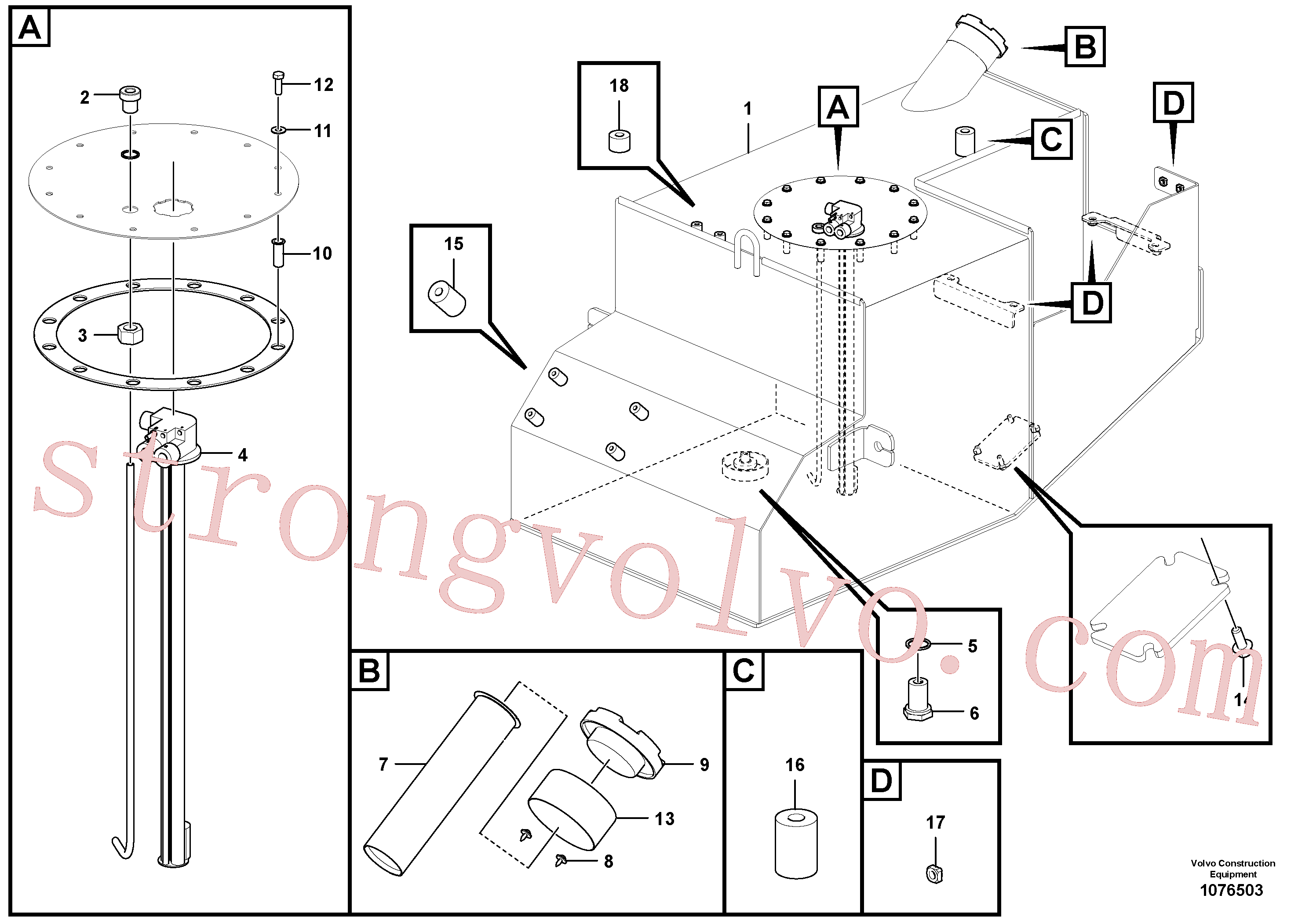 VOE983311 Volvo Depósito de combustível(1076503 Montagem)