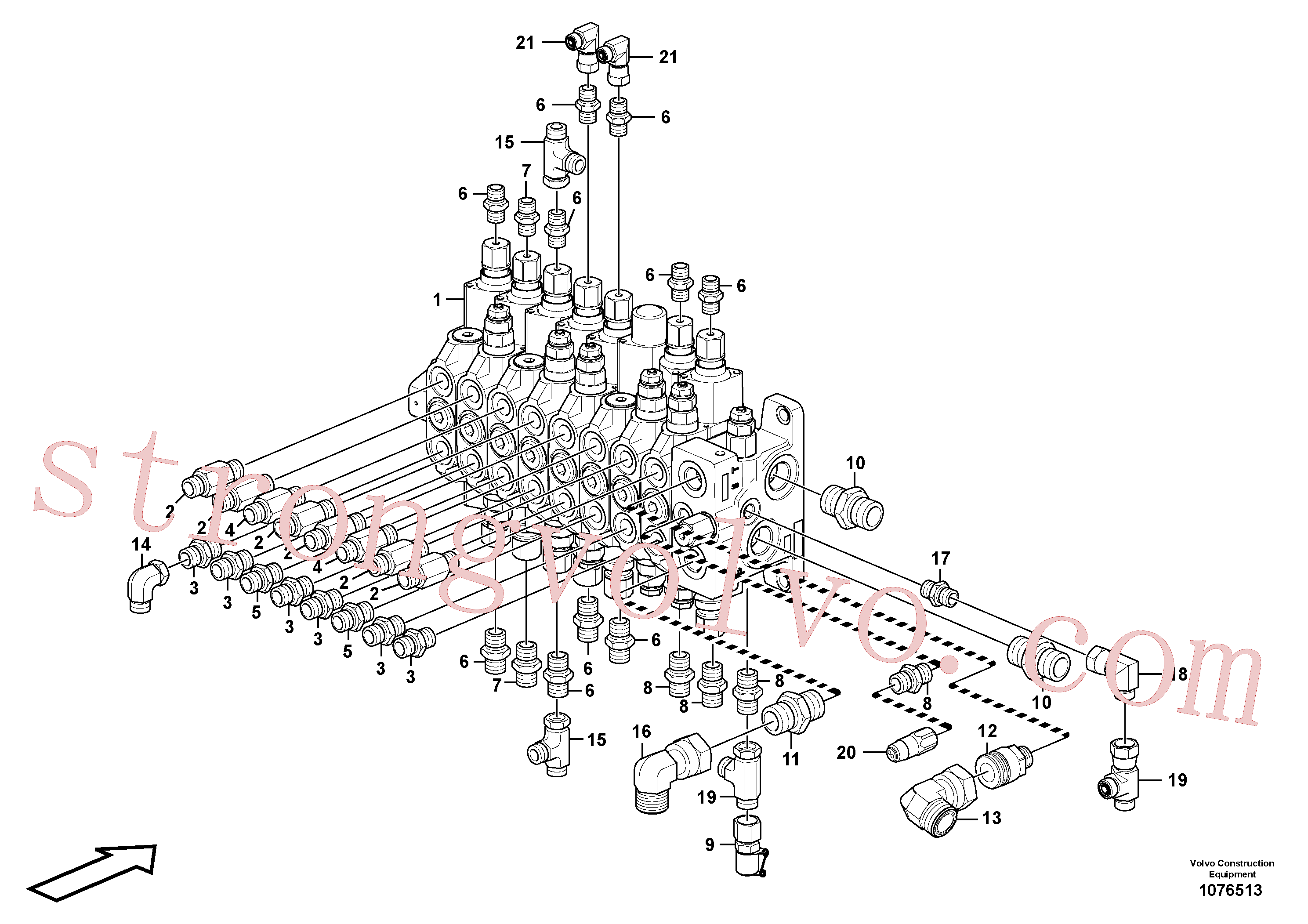 VOE15650960 Volvo Válvula de comando com acessórios.(1076513 Montagem)