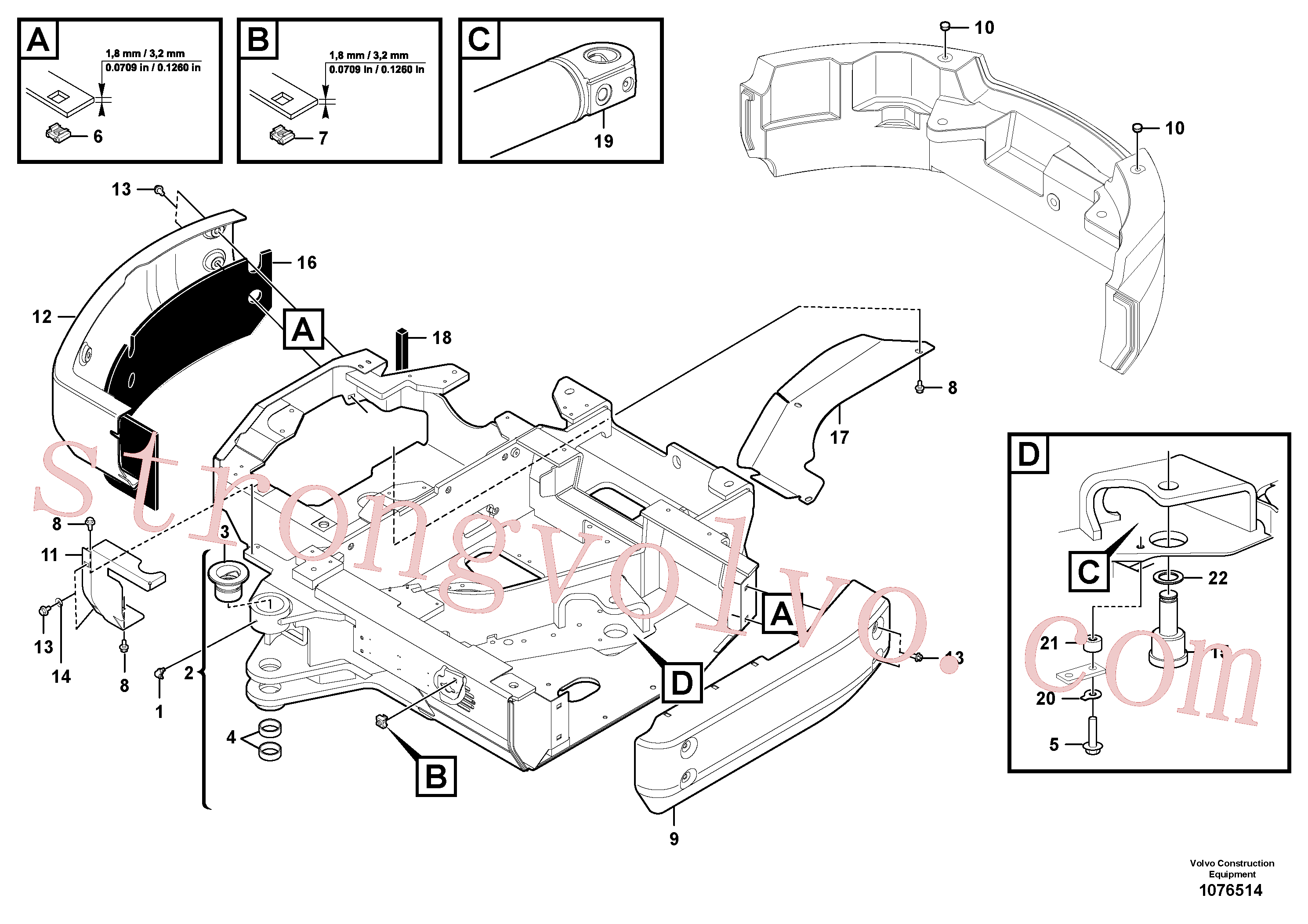 Volvo Montagem VOE11802872 Espaçador Acessórios