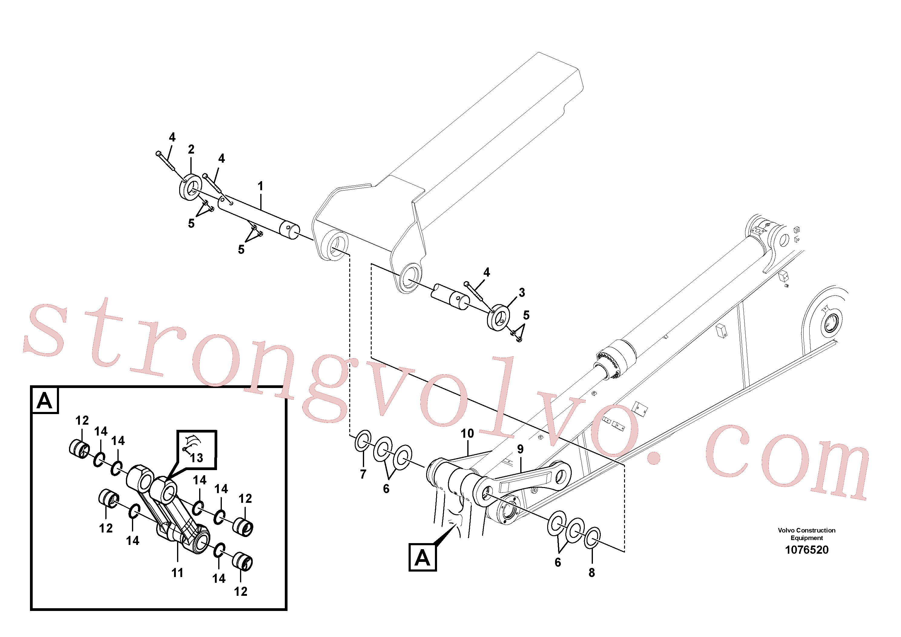VOE14599677 Volvo Tirantes à haste de ligação(1076520 Montagem)