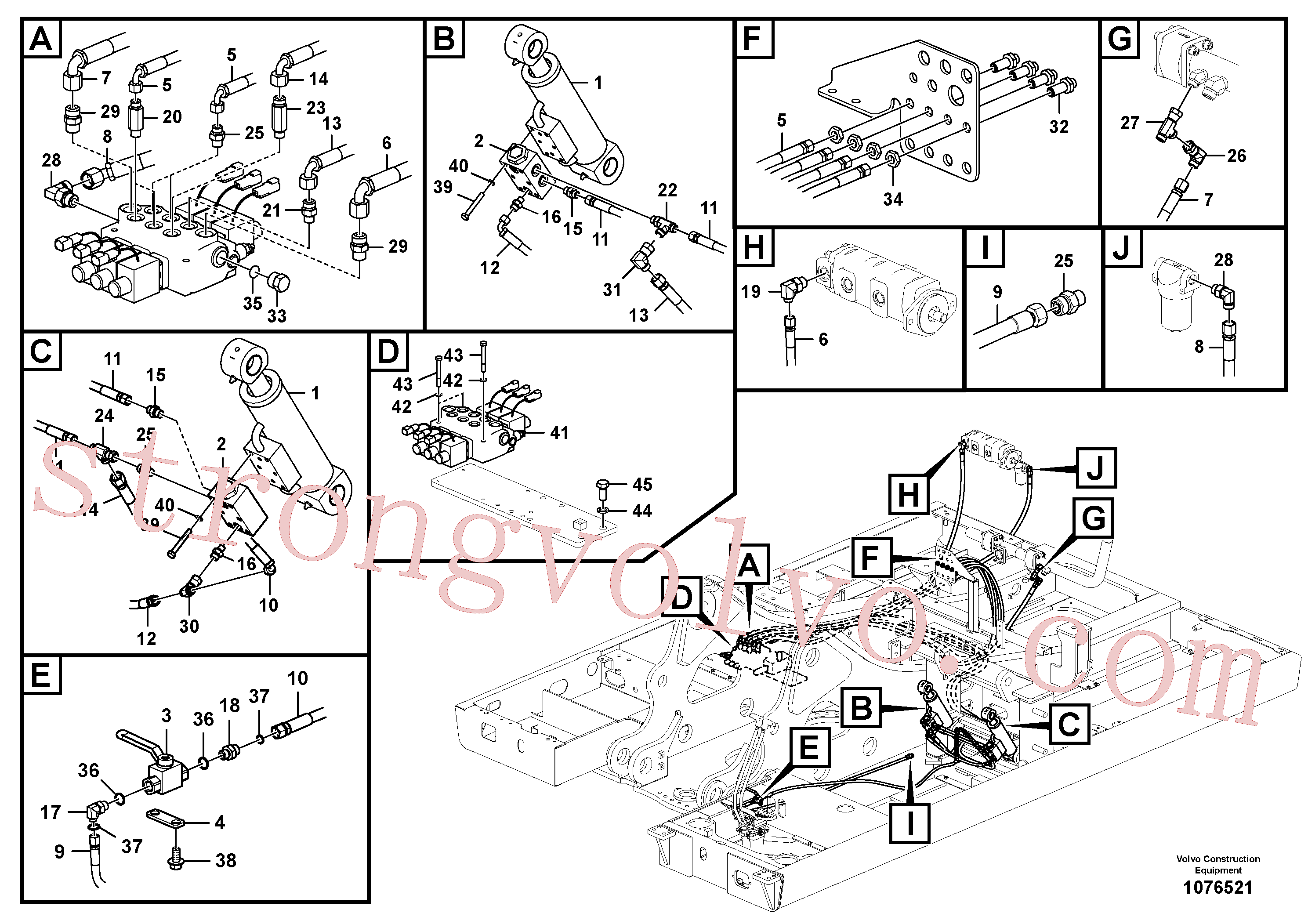 Atacado VOE15158429 Mangueira completa Volvo escavadeira