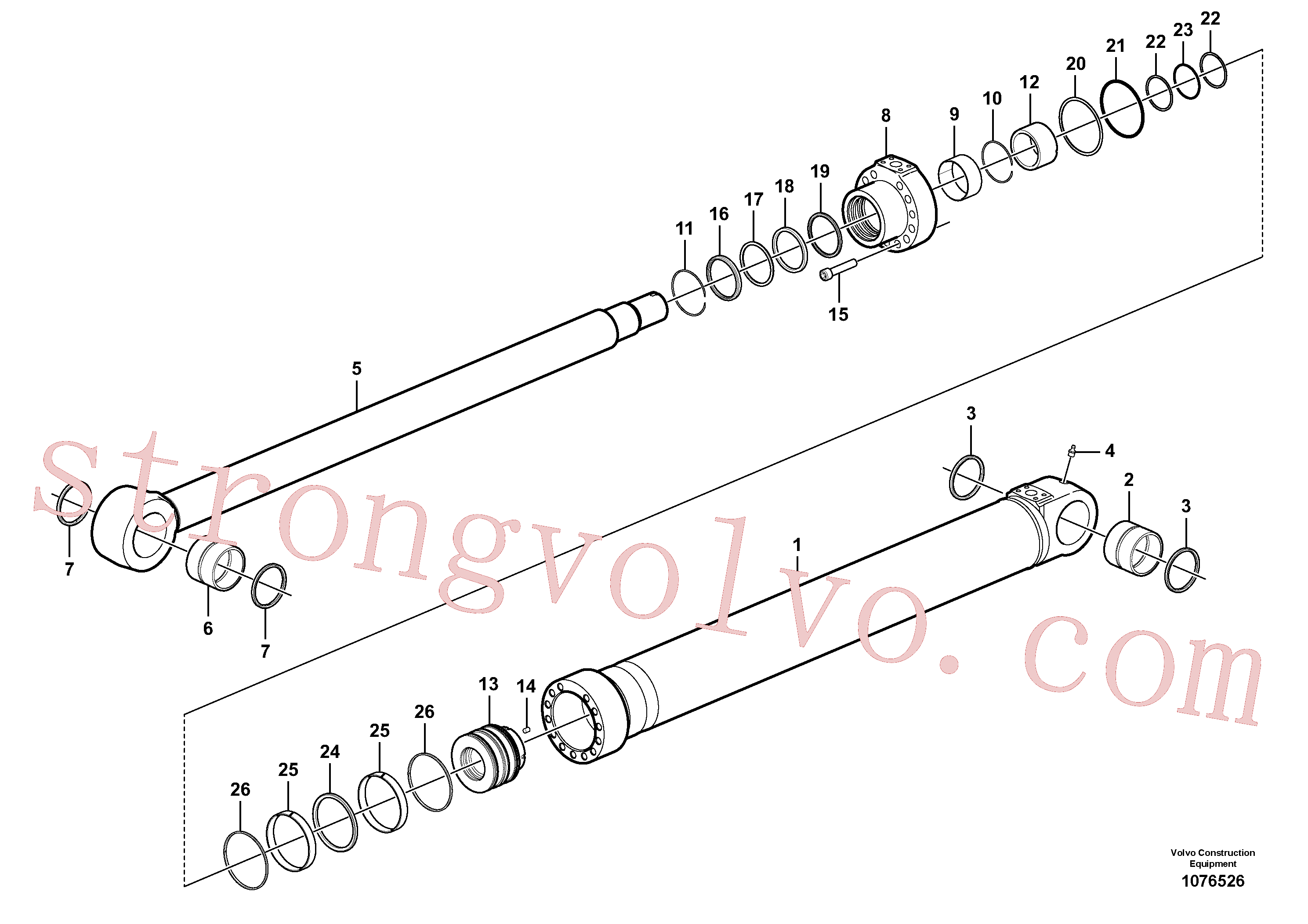 VOE14623510 Volvo Cilindro da lança(1076526 Montagem)