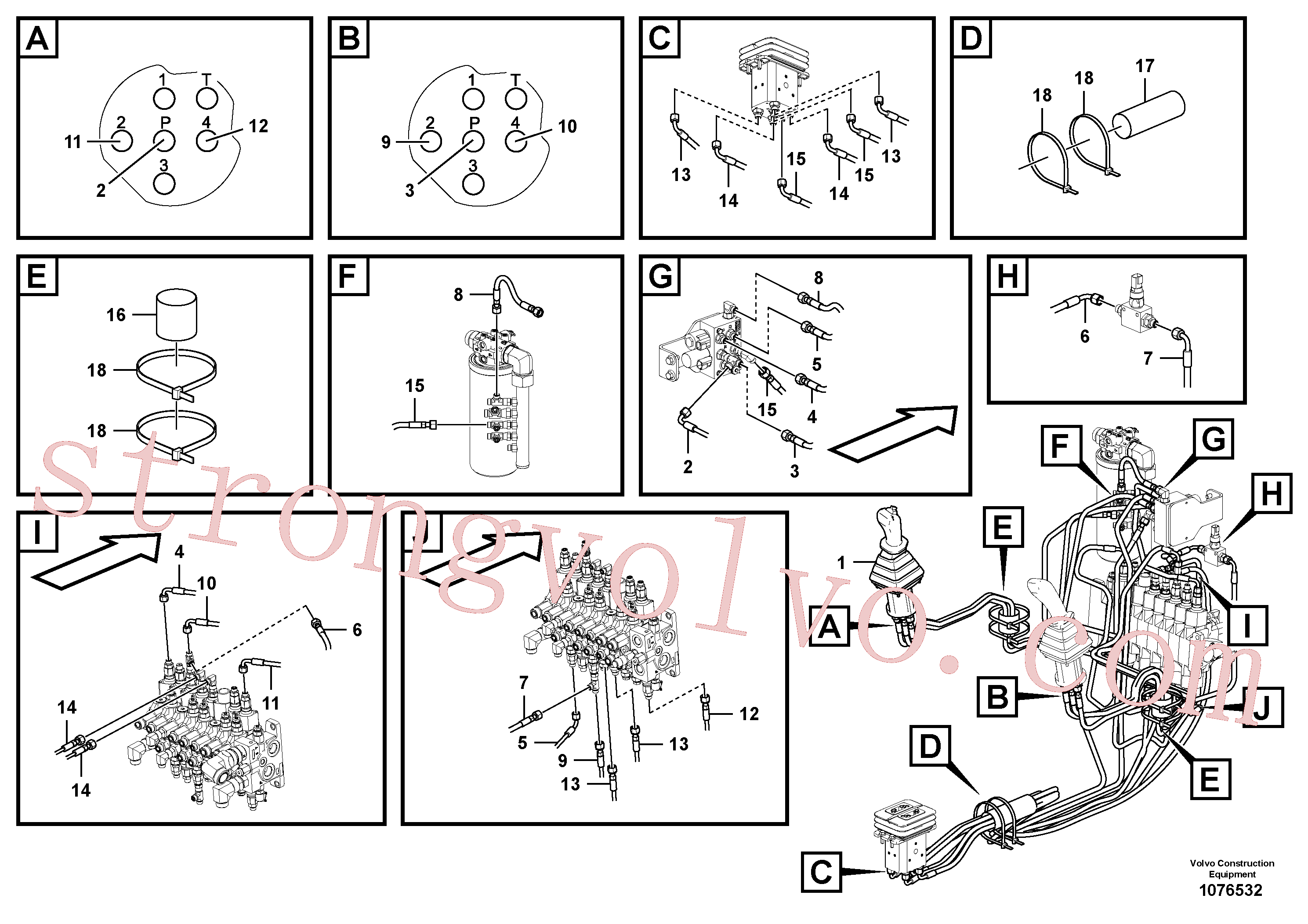 VOE936819 Volvo Circuito hidráulico (baixa pressão)(1076532 Montagem)