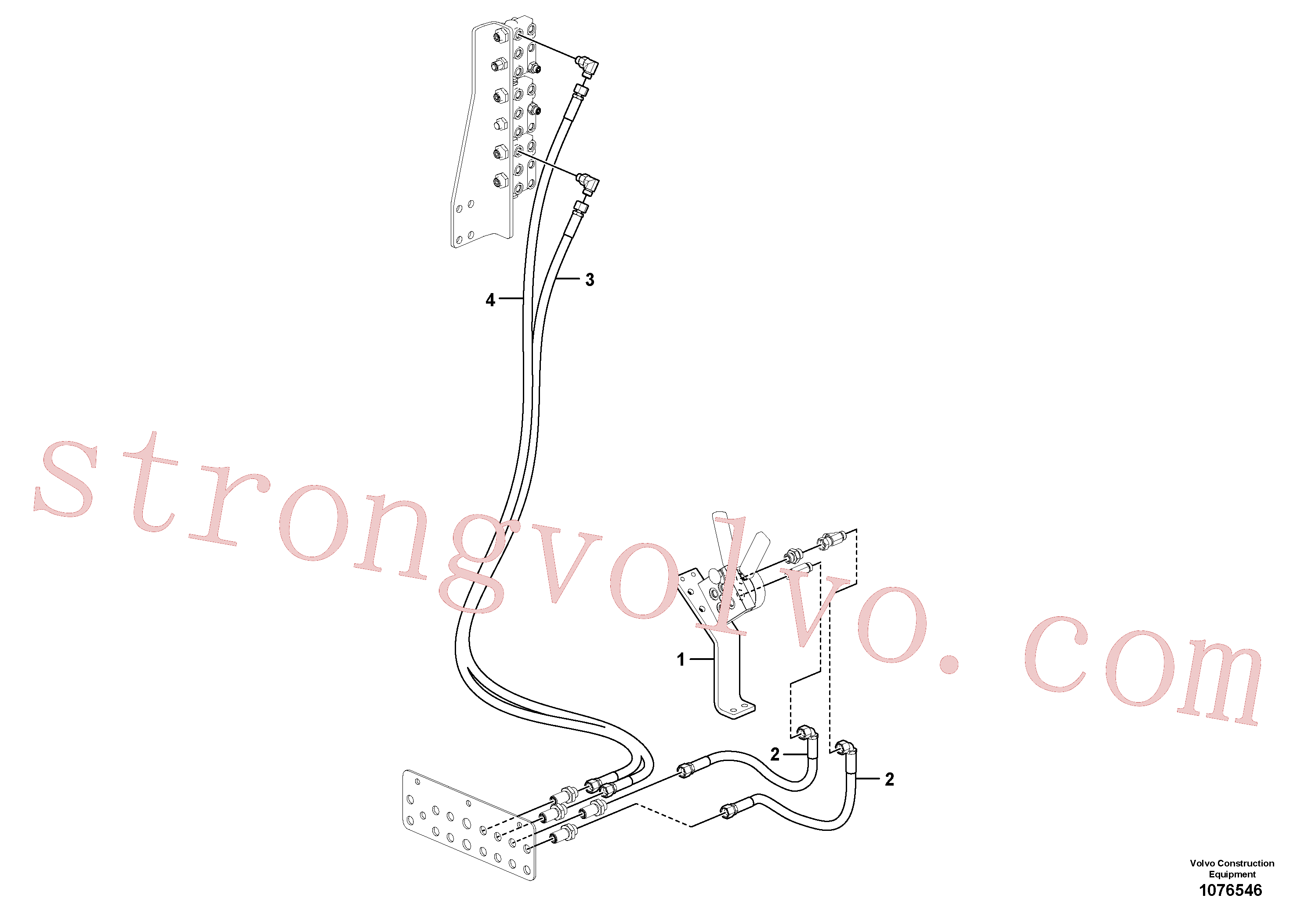 VOE936696 Volvo Sistema servomotor, mudança da função da alavanca(1076546 Montagem)