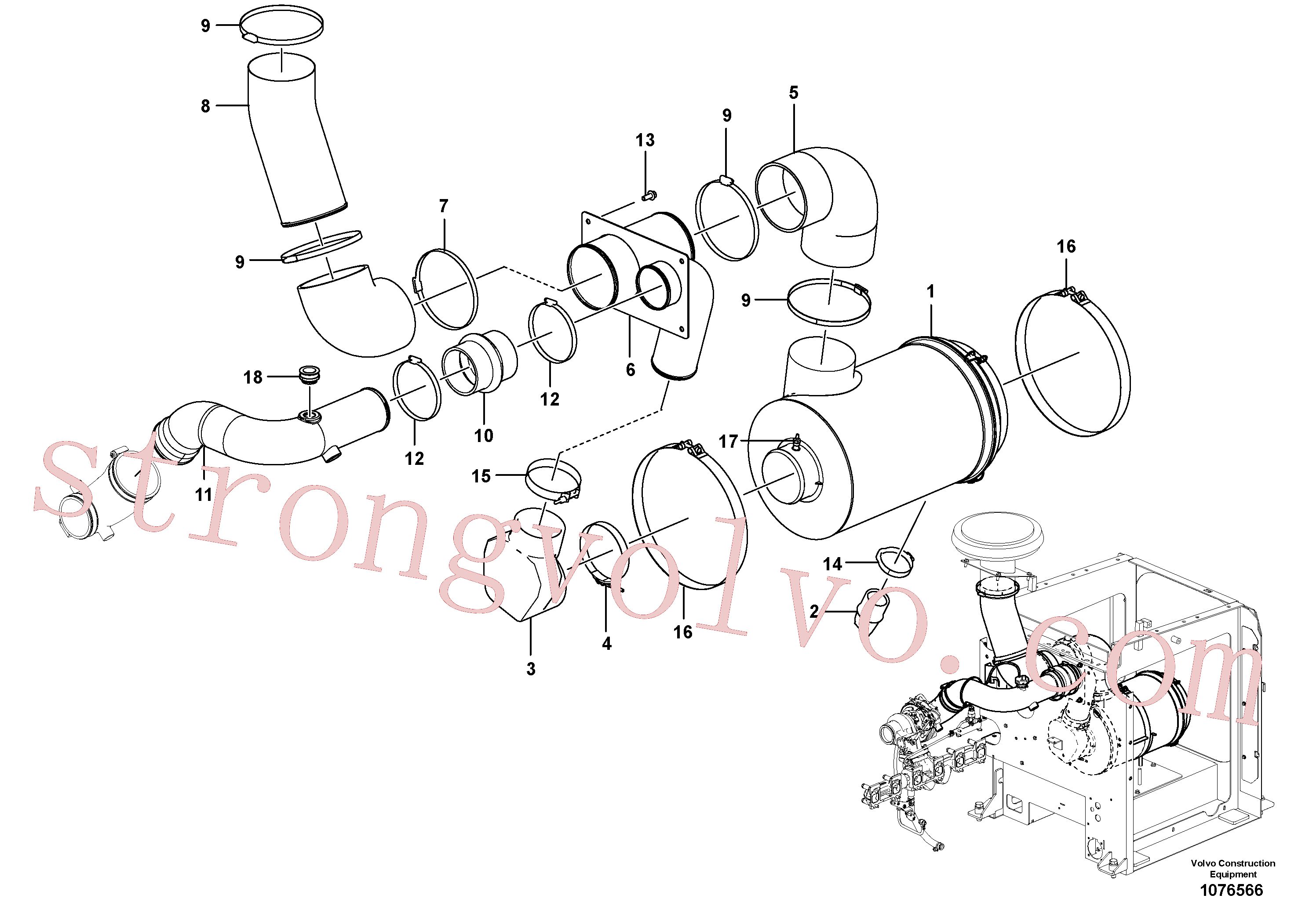 VOE984998 Volvo Purificador de ar(1076566 Montagem)