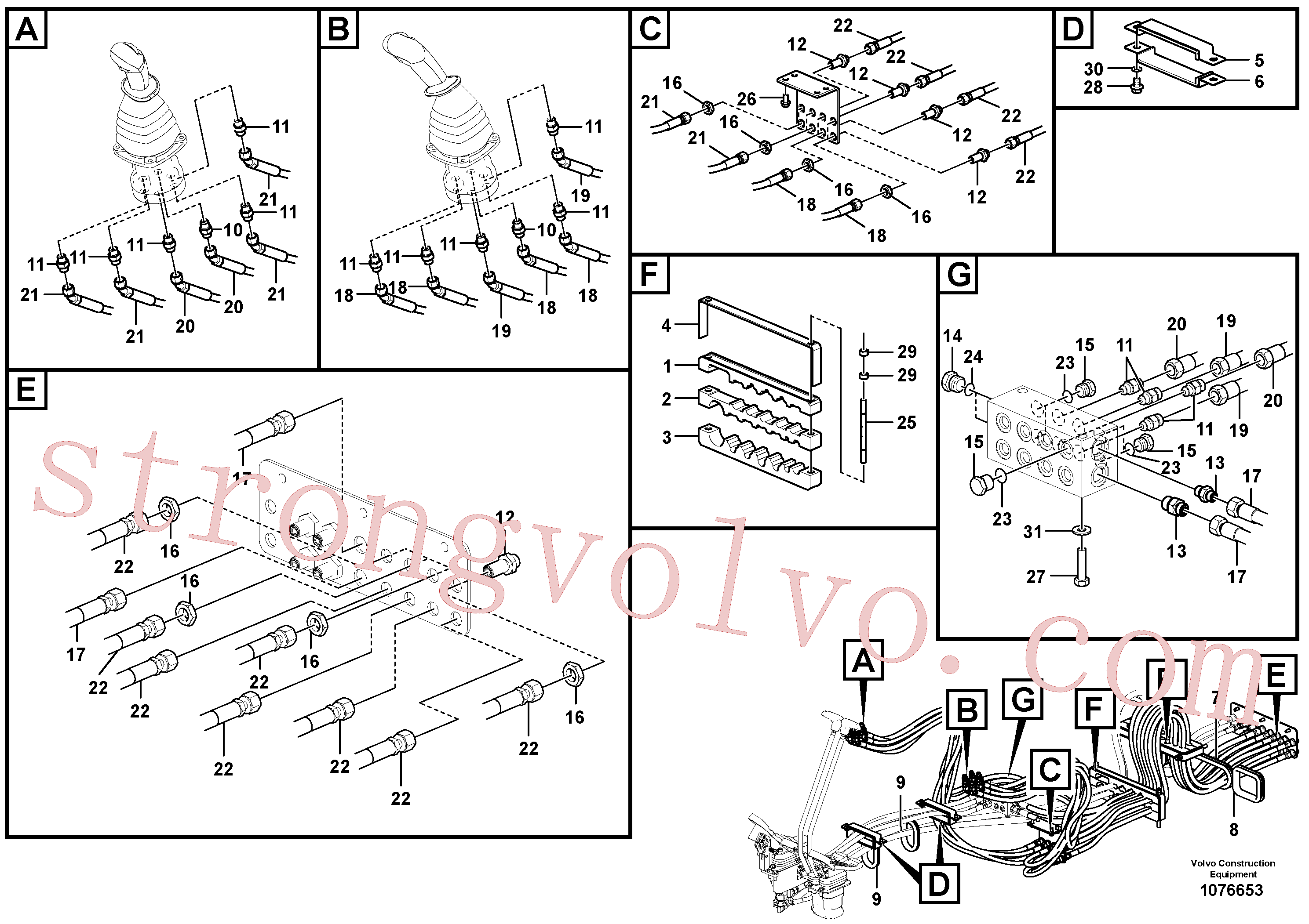 VOE14644239 Volvo Sistema servomotor, válvula de comando para pedal da válvula de comando(1076653 Montagem)