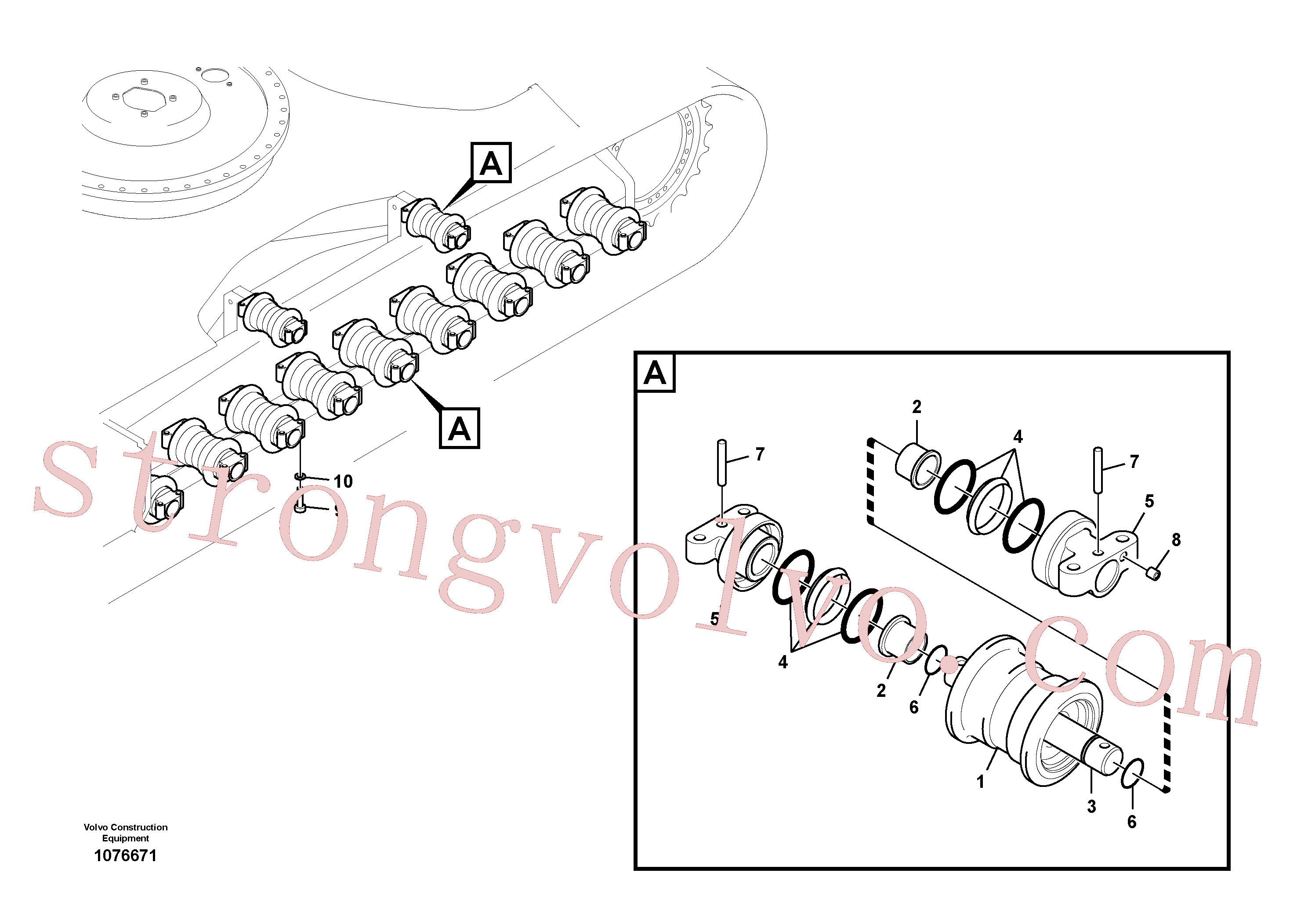 VOE995022 Volvo Rolete de fundo(1076671 Montagem)