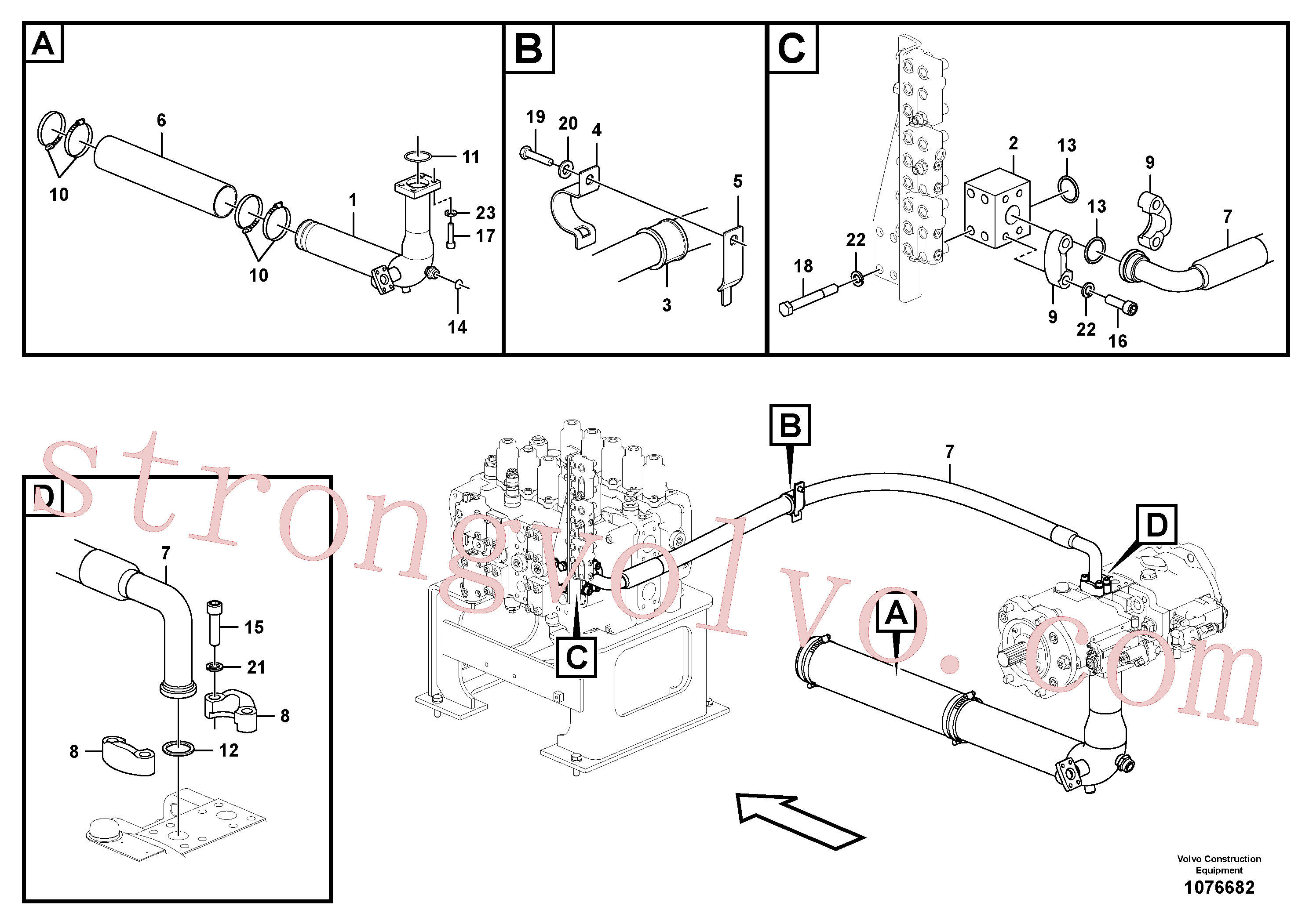 VOE14606454 Volvo Sistema hidráulico, tanque hidráulico para a bomba hidráulica(1076682 Montagem)