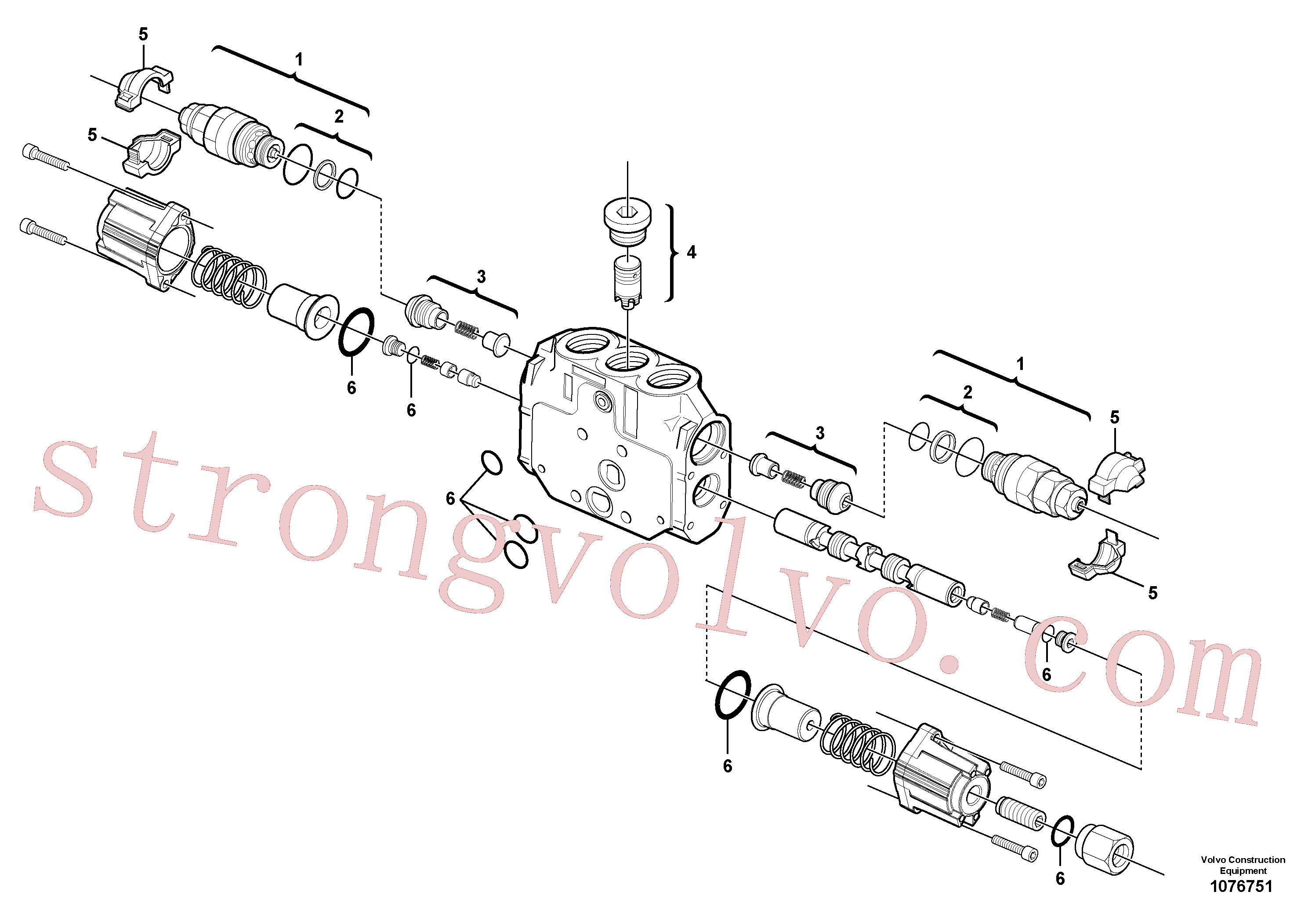 VOE15013787 Volvo Secção da válvula(1076751 Montagem)