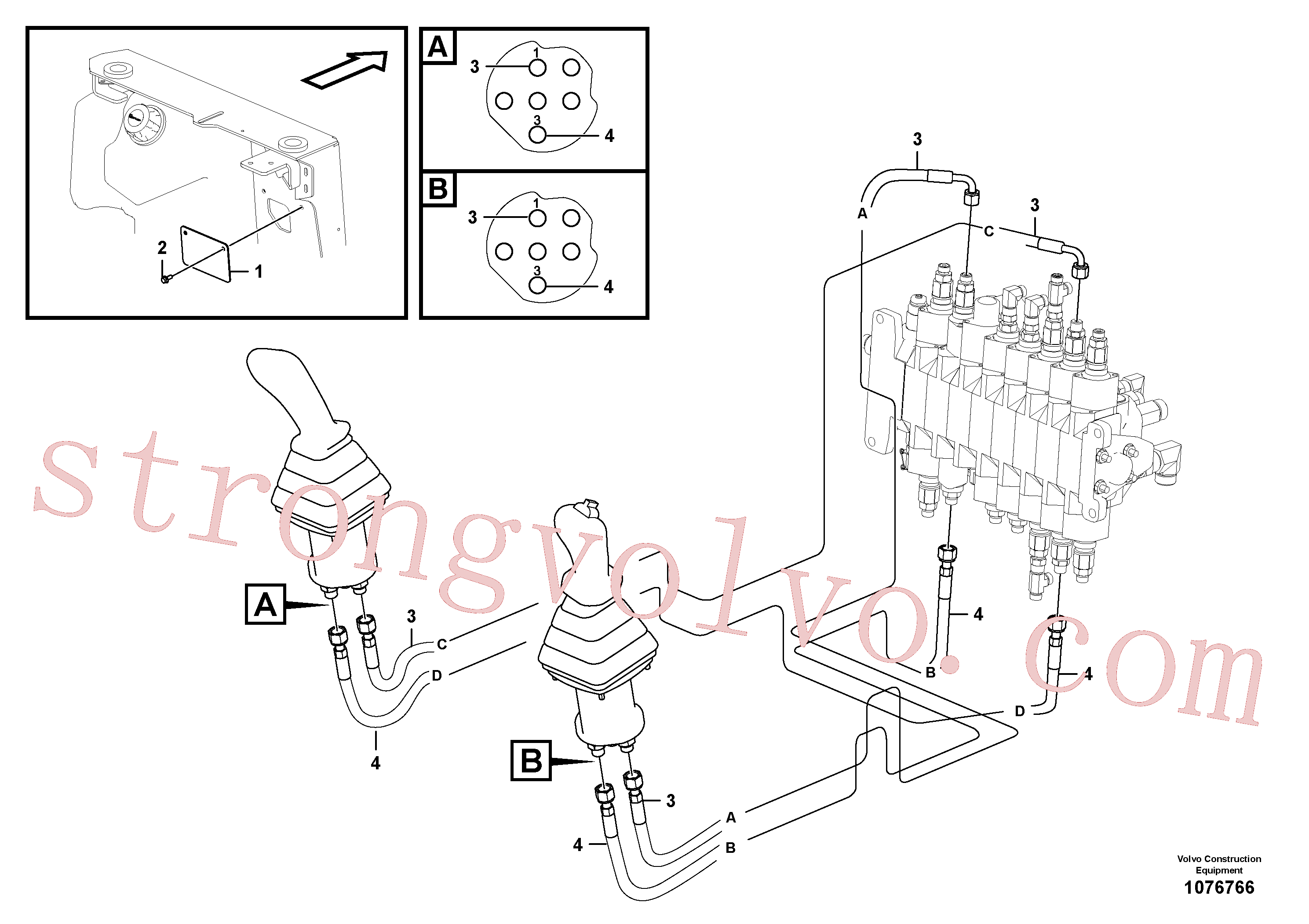 VOE937440 Volvo Circuito hidráulico (baixa pressão)(1076766 Montagem)