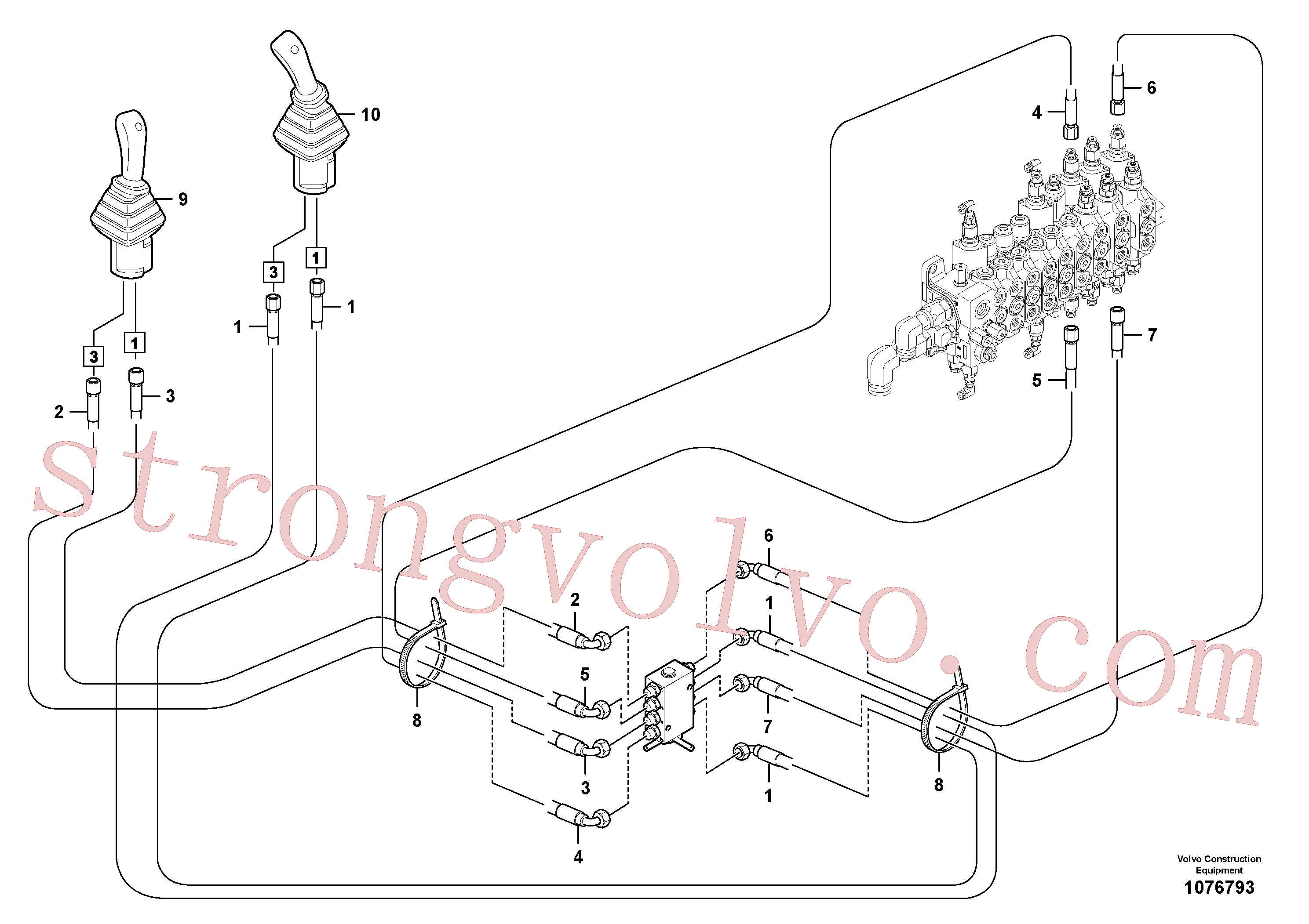 VOE936821 Volvo Circuito hidráulico (baixa pressão)(1076793 Montagem)