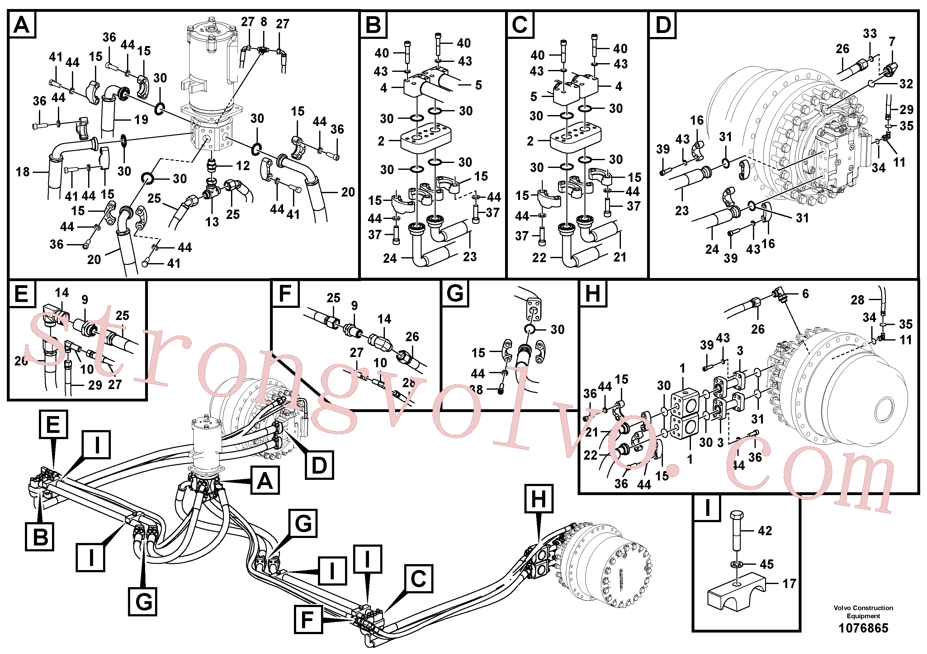 VOE14578542 Volvo Linha da rótula, rótula ao motor de curso(1076865 Montagem)