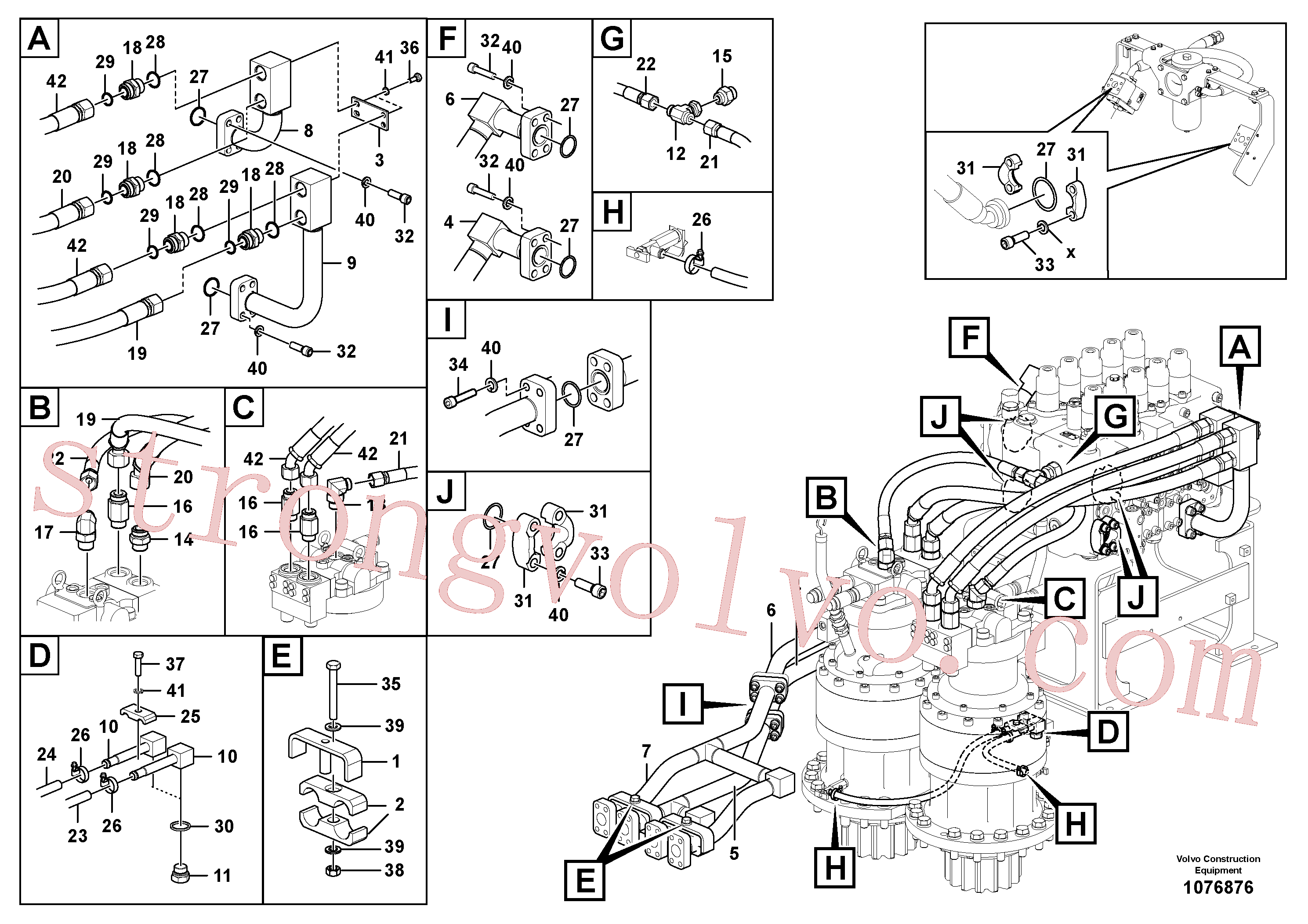 VOE14677573 Volvo Sistema hidráulico, válvula de comando da lança e articulação(1076876 Montagem)