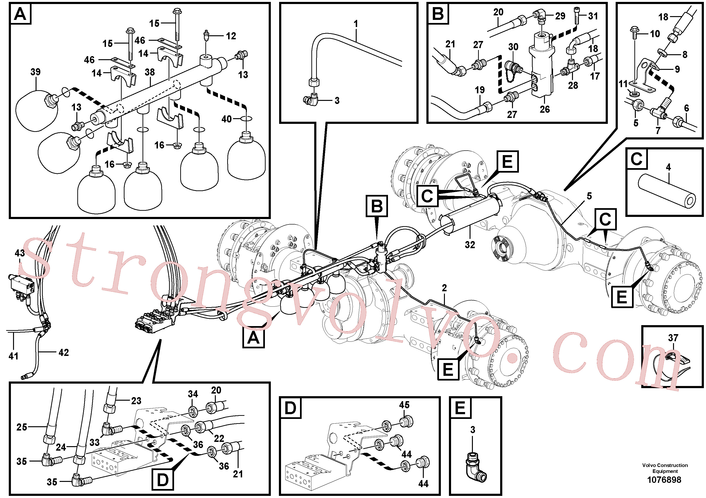 Atacado VOE935426 Cotovelo Volvo escavadeira