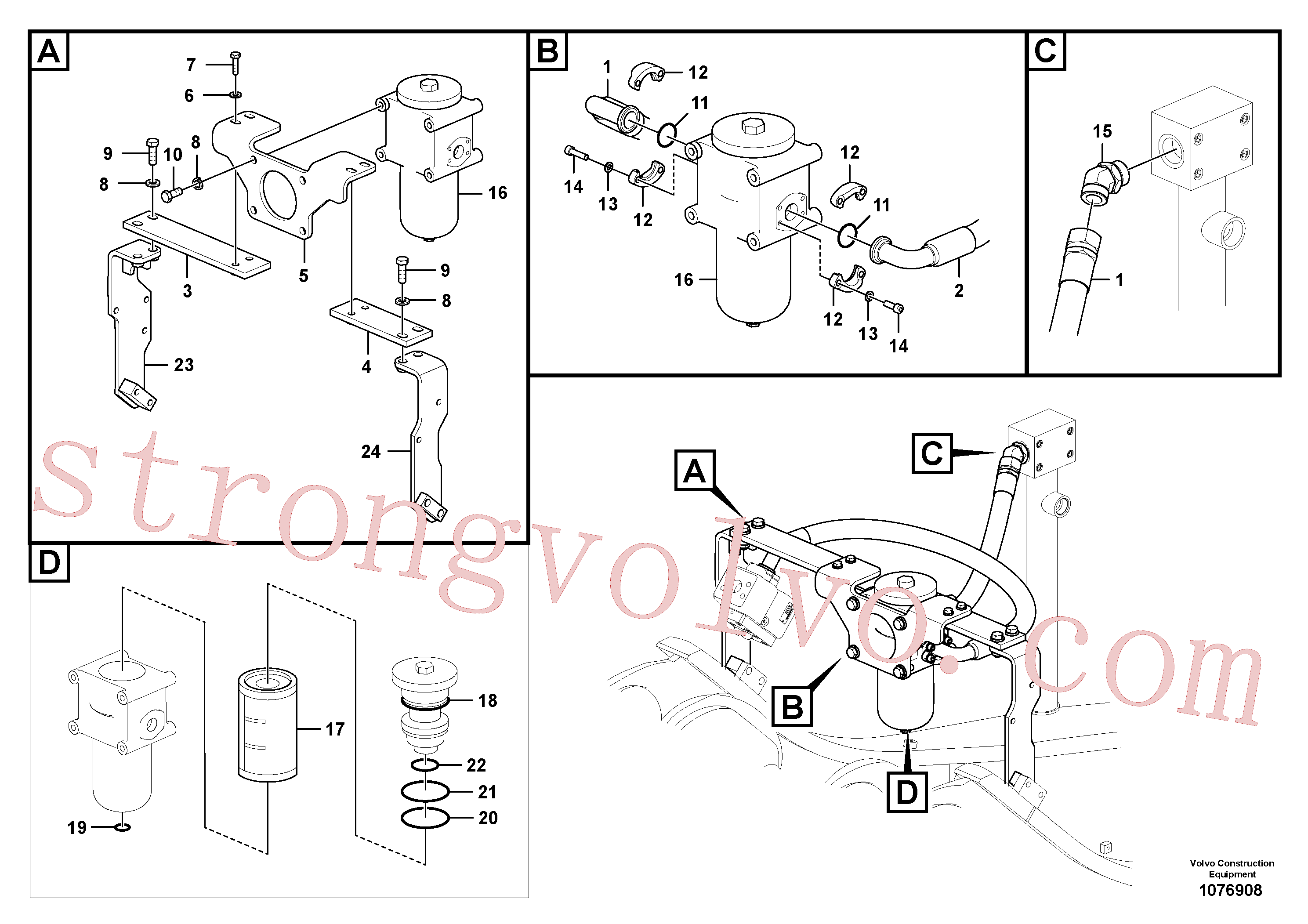 Atacado VOE14683257 Suporte Volvo escavadeira