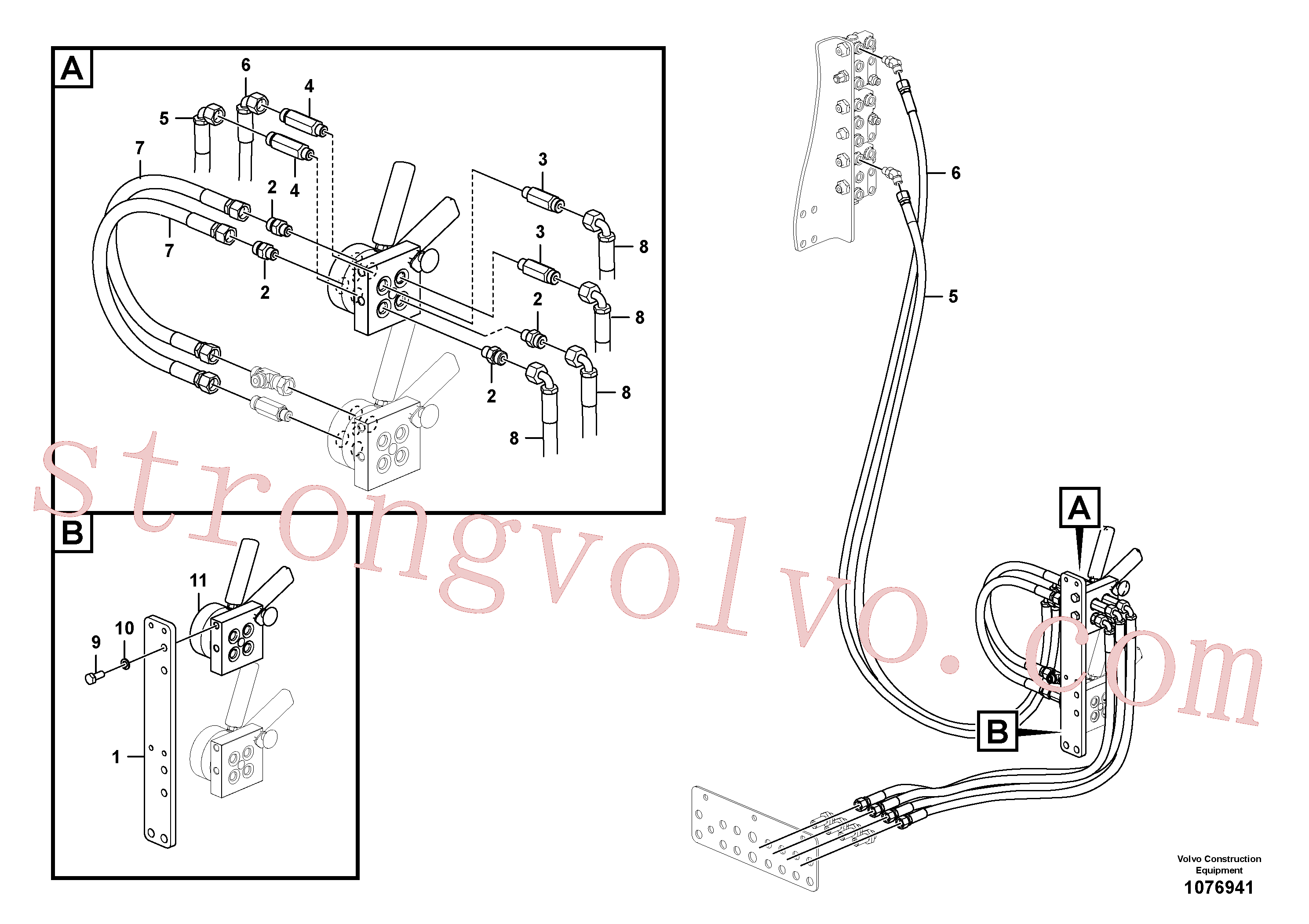 VOE937125 Volvo Sistema servomotor, mudança da função da alavanca(1076941 Montagem)